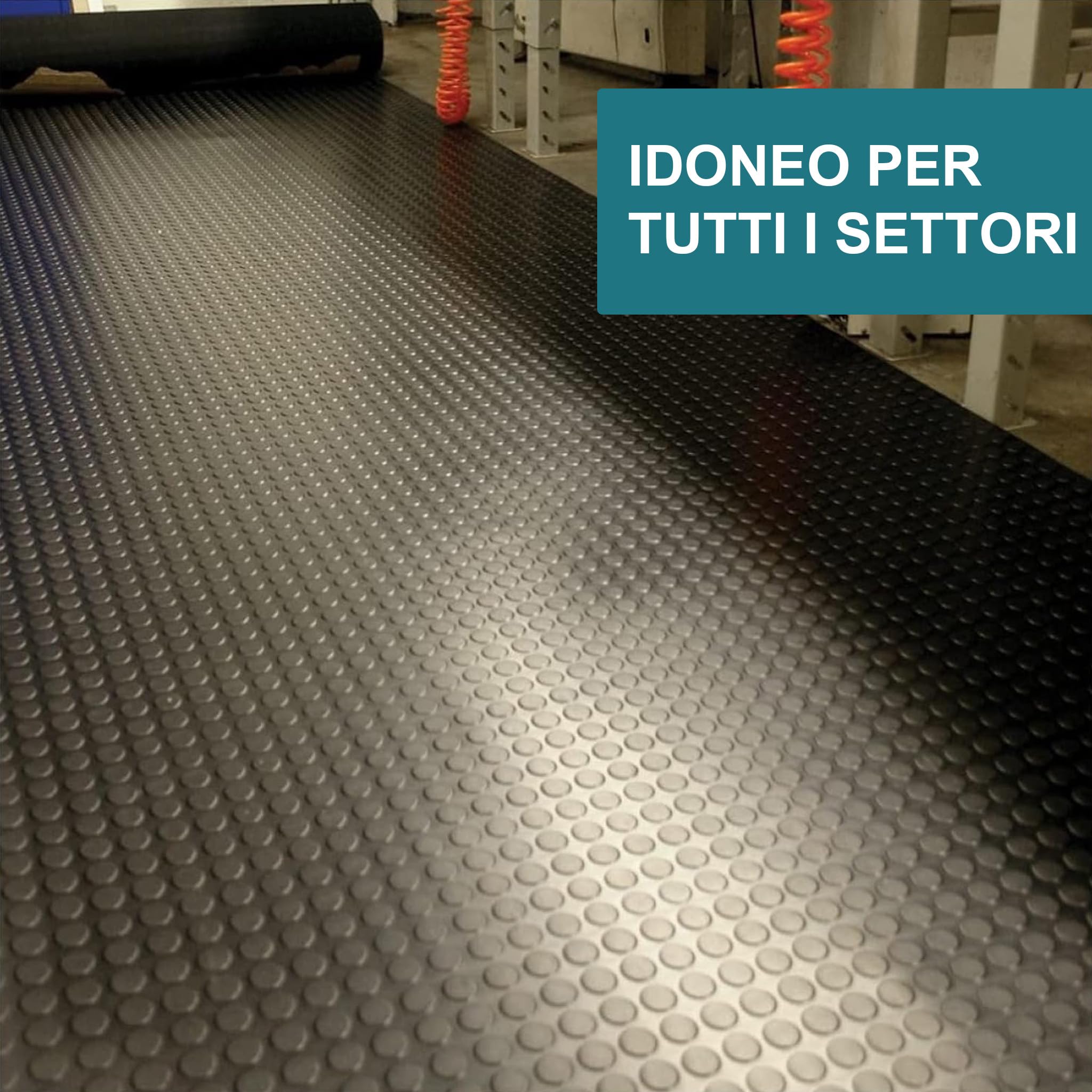 Pavimento PVC Antiscivolo per Garage e Officina – Copripavimento bollato in Rotolo 1mtx20mt, Tappeto Protettivo Industriale per Magazzino, Auto e Fai da Te GRIGIO CHIARO