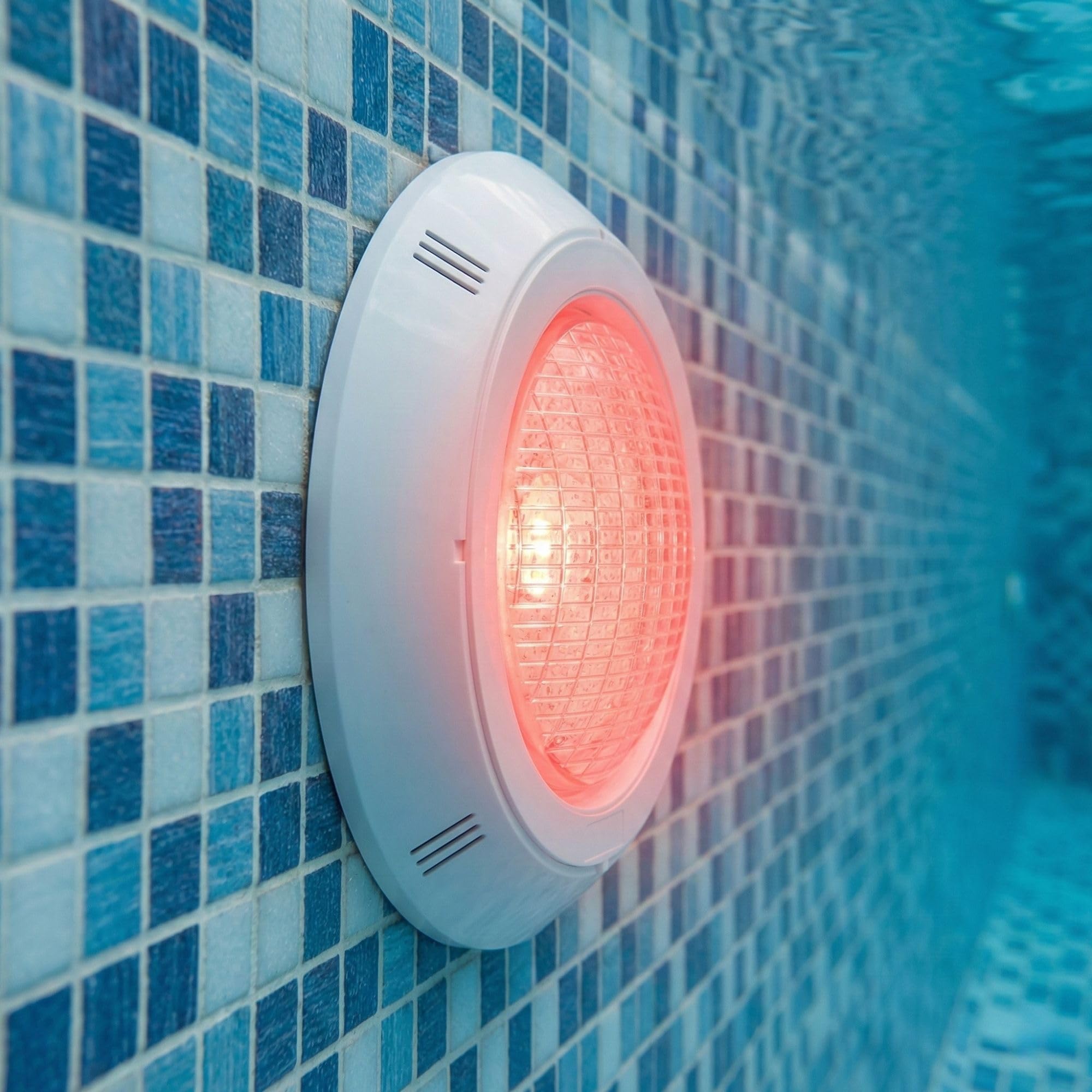 SWIMHOME Foco LED Piscina RGB Superficie 18W 12V DC 4 Hilos IP68 Sincronizable Ø29cm Requiere Controlador