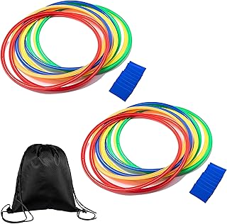 East Leaf ケンケンパ リング ラダー トレーニングリング スピードリング アジリティ トレーニング エクササイズ 練習 直径28cm ジョイント 収納袋付き