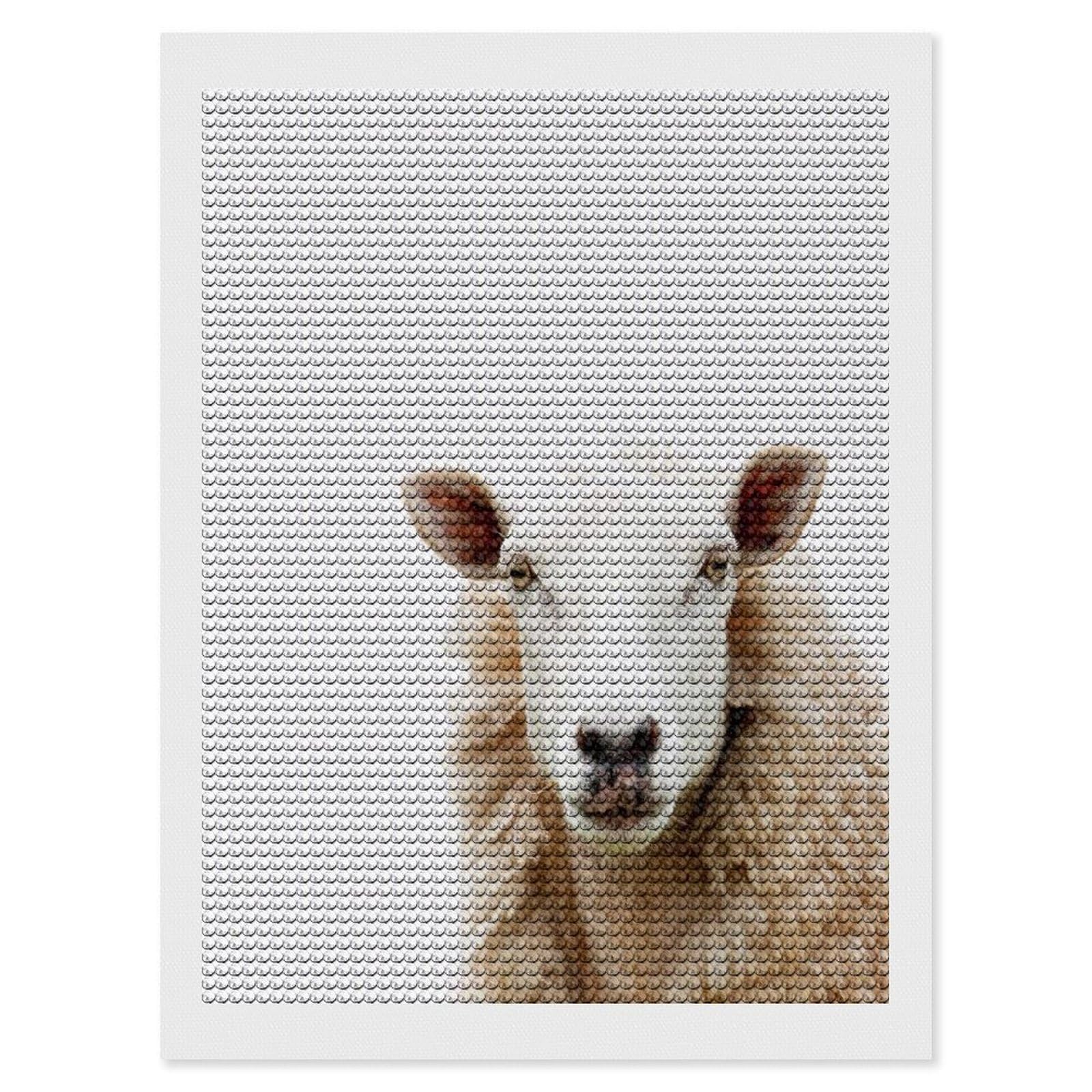 Junmoney Mountain Sheep Diamond Painting Canvas Set 12"x16", for Women, Pleasing Wall Art Project, Aesthetic Room Decor, Gift Idea