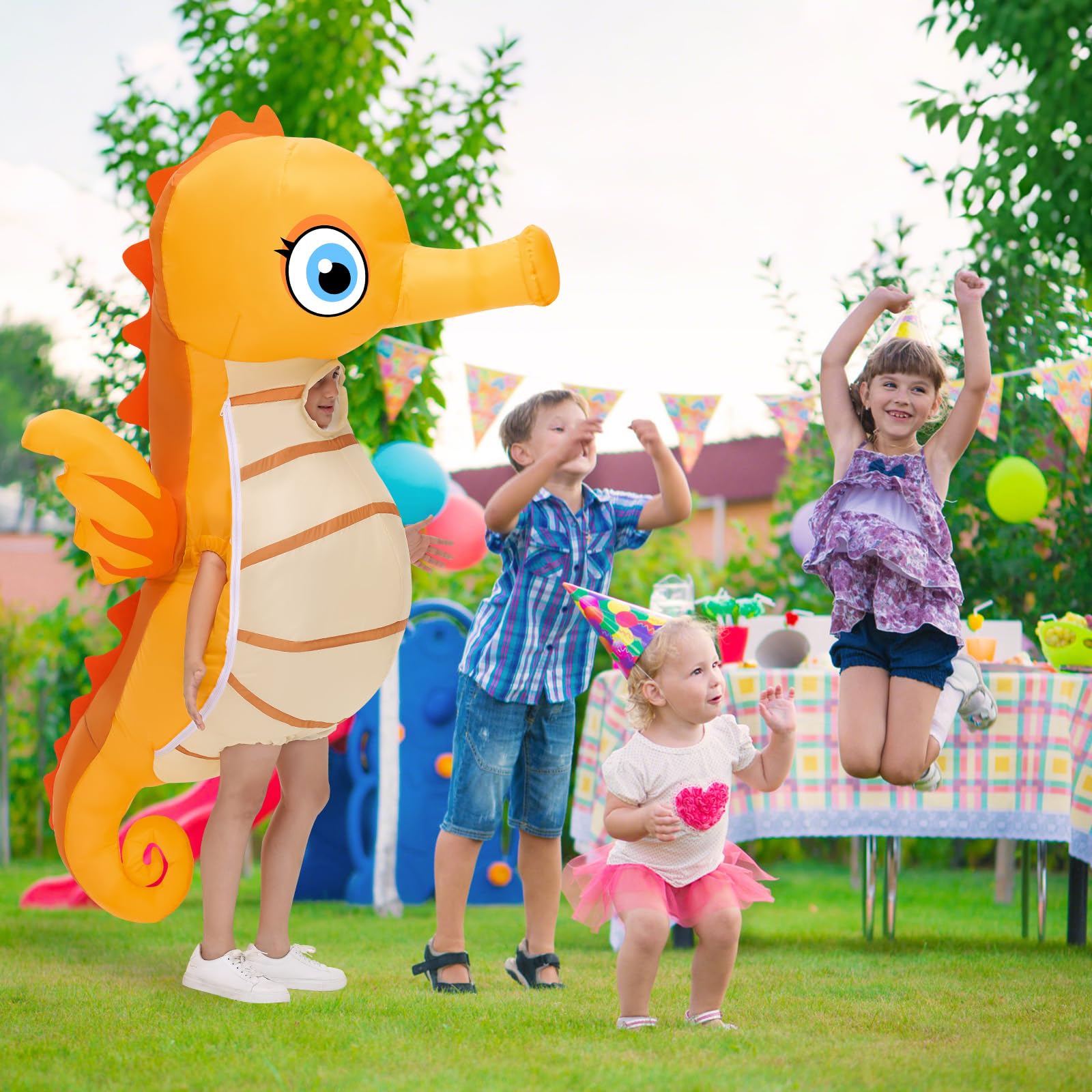 Spinosaurus Disfraz inflable de caballito de mar para niños, disfraz inflable de Navidad, disfraces de animales marinos para Halloween