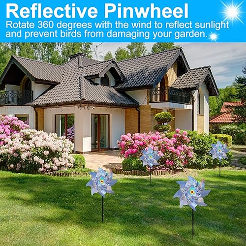 Miniatura 4 de Bird Deterrent Devices Outdoor Set,12 PCS Bird Reflectors Rods,24 PCS Highly Reflective Double-Sided Bird Reflectors,Keep Pigeons,Woodpeckers and