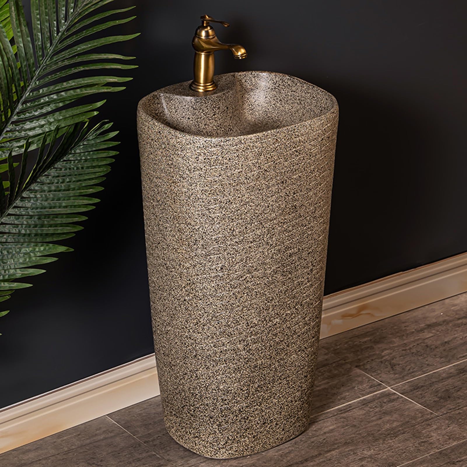 Lavabo Pedestal independiente de cerámica para baño, sobre encimera de suelo