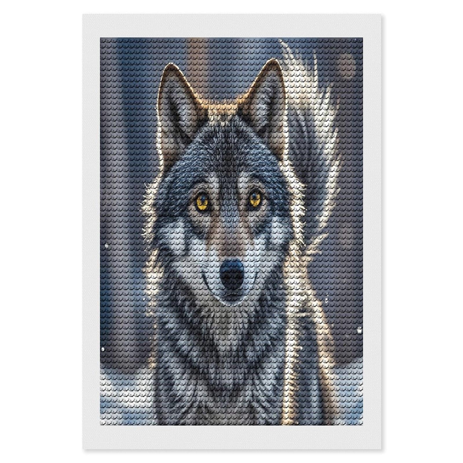 FekiLoot Cute Wolf Diamond Painting Kits for Beginners DIY Diamond Art Kits for Adults Full Drill Round Diamond Dot Gem Art Painting Fun DIY Crafts for Home Kitchen Wall Decor Gift 8"x12"