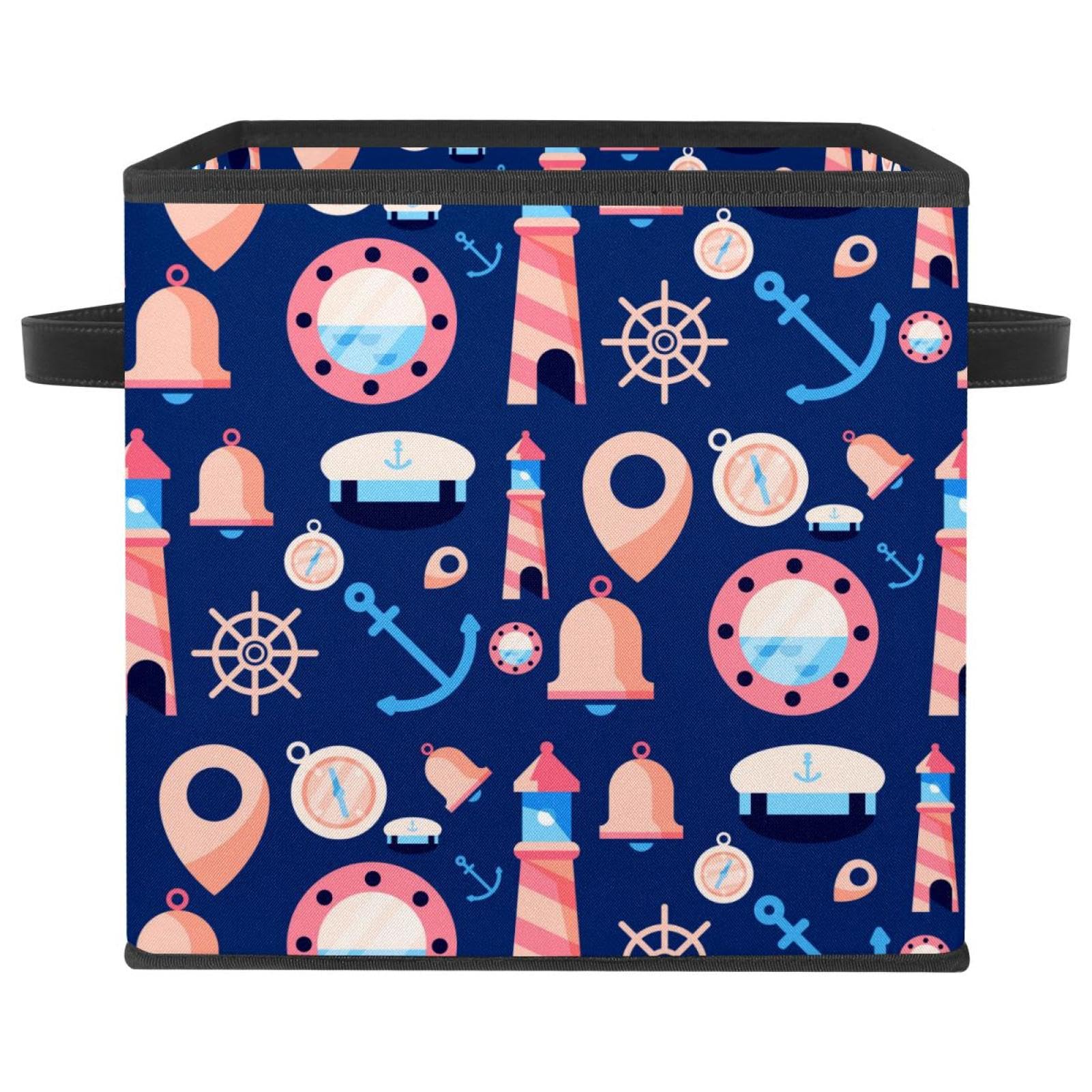 Boîte de rangement pliable en tissu bleu coloré pour placard et chambre