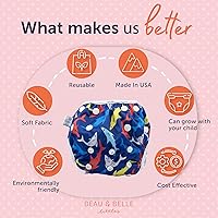 Vista 4 de Pañales para nado Nageuret ajustable y lavables, reutilizable, 0 a 3Años, Sea Creatures