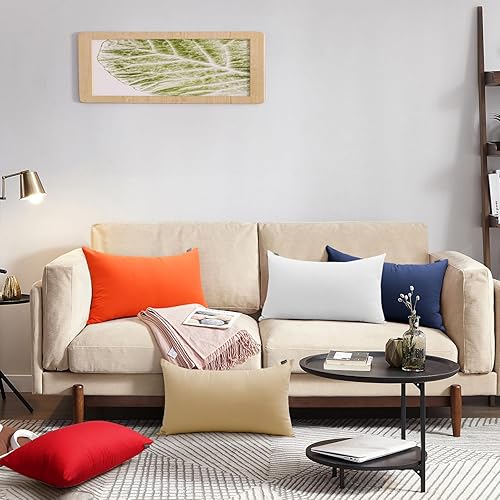 Vista 59 de Thmyo Paquete de 2 fundas de almohada cuadradas decorativas de algodón, fundas de almohada de sublimación en blanco, fundas de cojín blancas