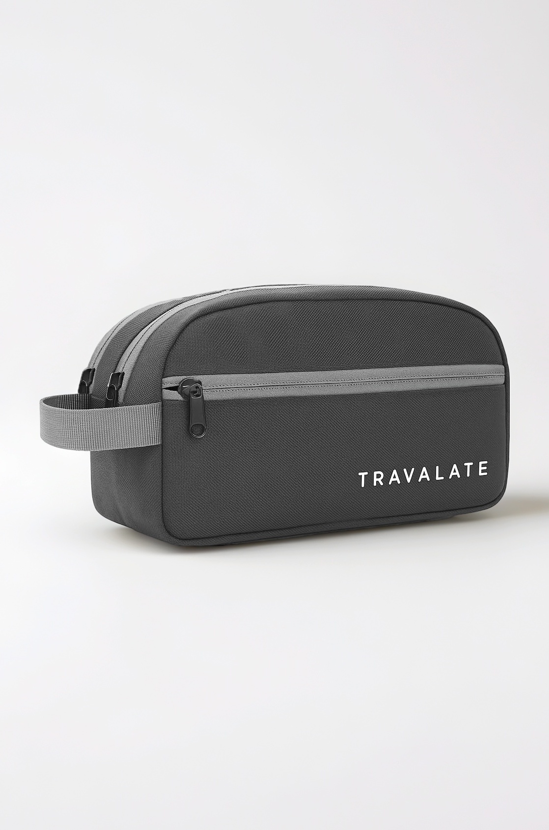 Polyester Multipurpose Toiletry Kit Bag for Man and Women's | Double Compartment Travel Essentials Travel Organizer Travel Pouch for Men Travel Kit for Toiletries - Grey, 9Cm