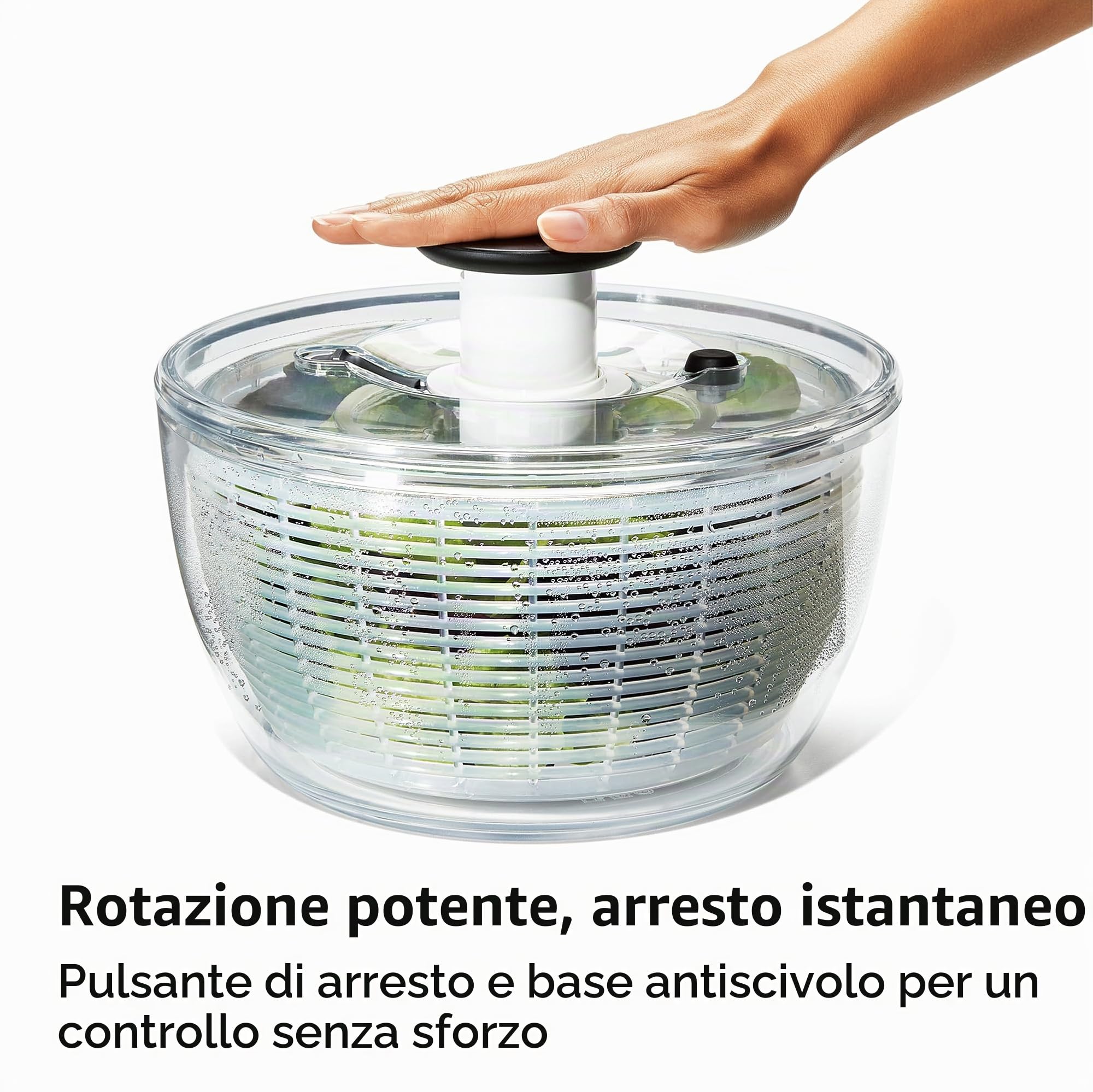 Oxo 324, Centrifuga per insalata con coperchio, diametro: 26 cm