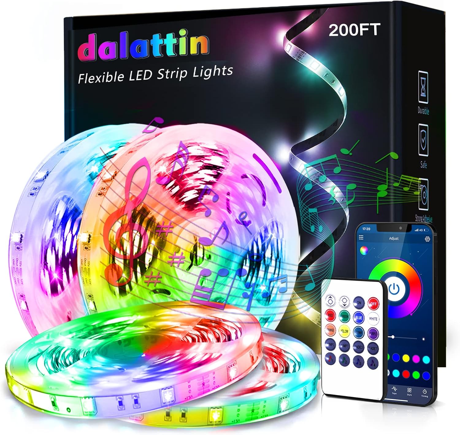 dalattin Led Lights for Bedroom 200ft,APP and Remote