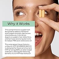 Vista 6 de CLEARSTEM - MINDBODYSKIN Suplemento hormonal para el acné (sin 5-HTP) - Suplemento DIM natural - Vitaminas para el cuidado de la piel - Equilibrio