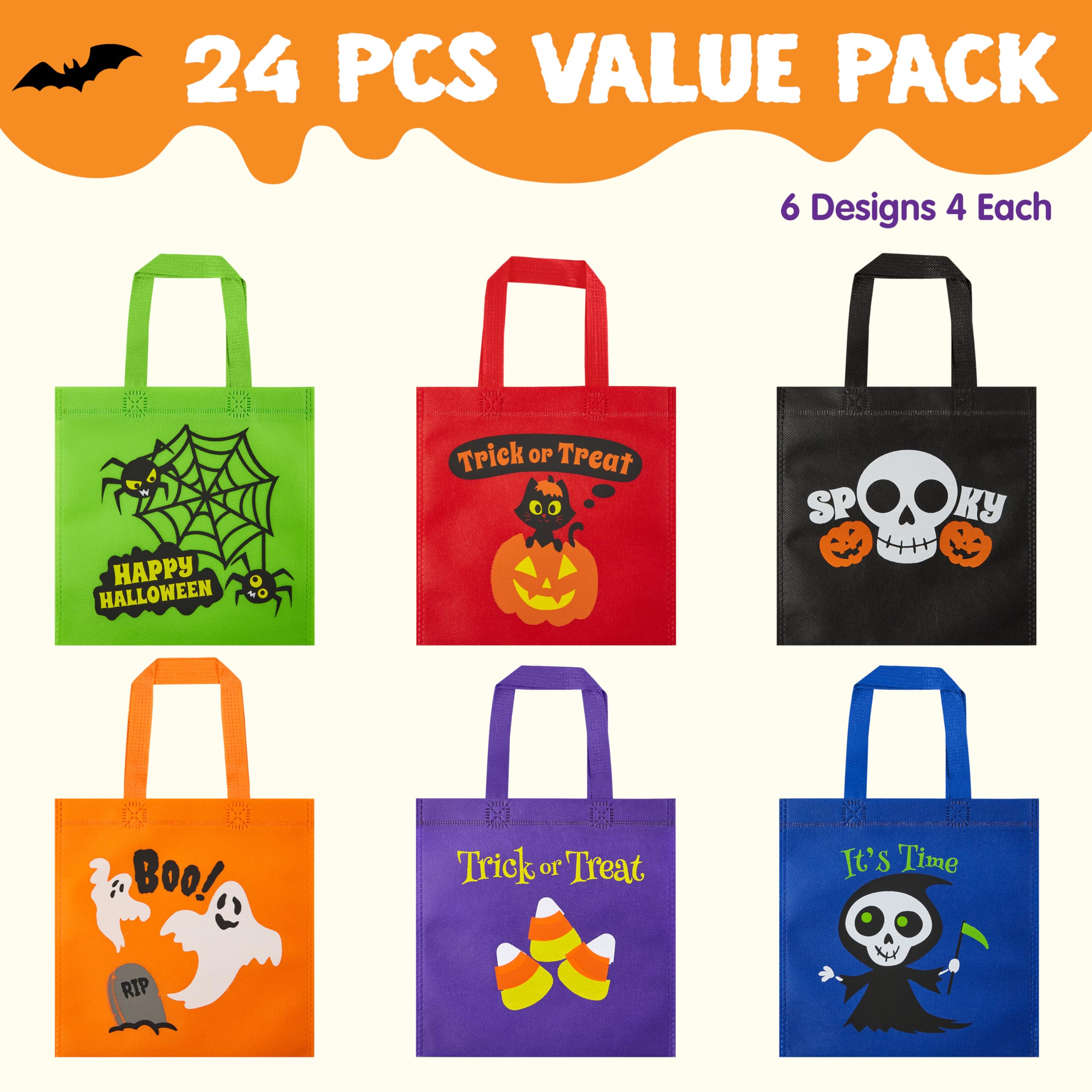 JOYIN 24PCS Halloween Non-Woven Treat Bags, 9