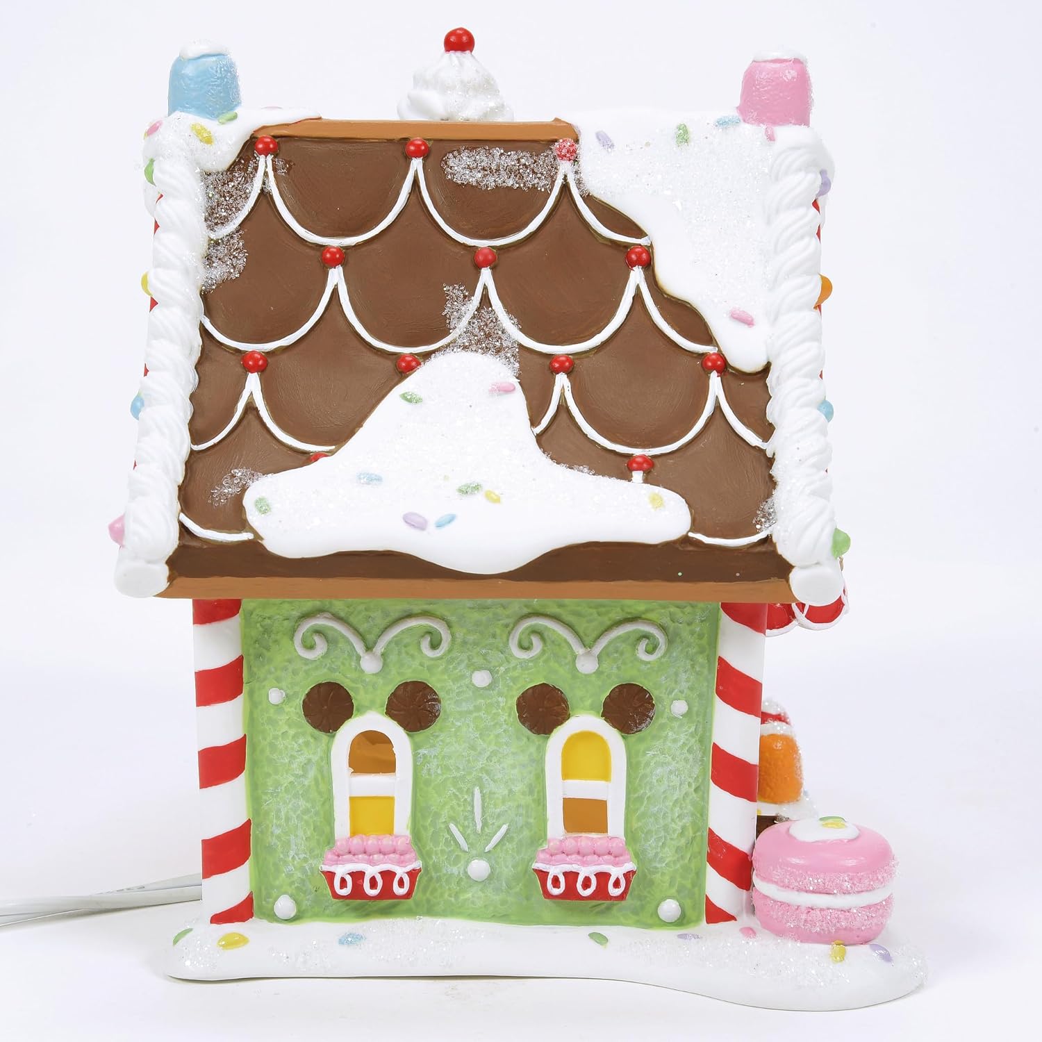 Department 56 Disney Village Mickey Mouse Peppermint Villa Lit Building, 6.3 Inch, Multicolor