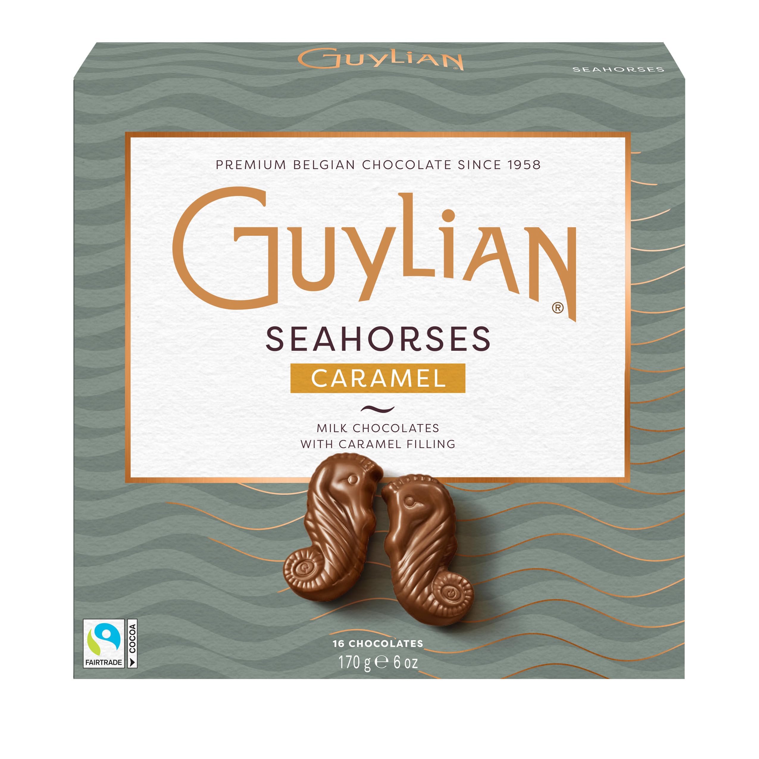 GuyLianSeahorses Caramel - Milk Chocolates With Caramel Filling - 16 Chocolates - 170gFairtrade InternationalFairtrade InternationalFairtrade InternationalFairtrade International