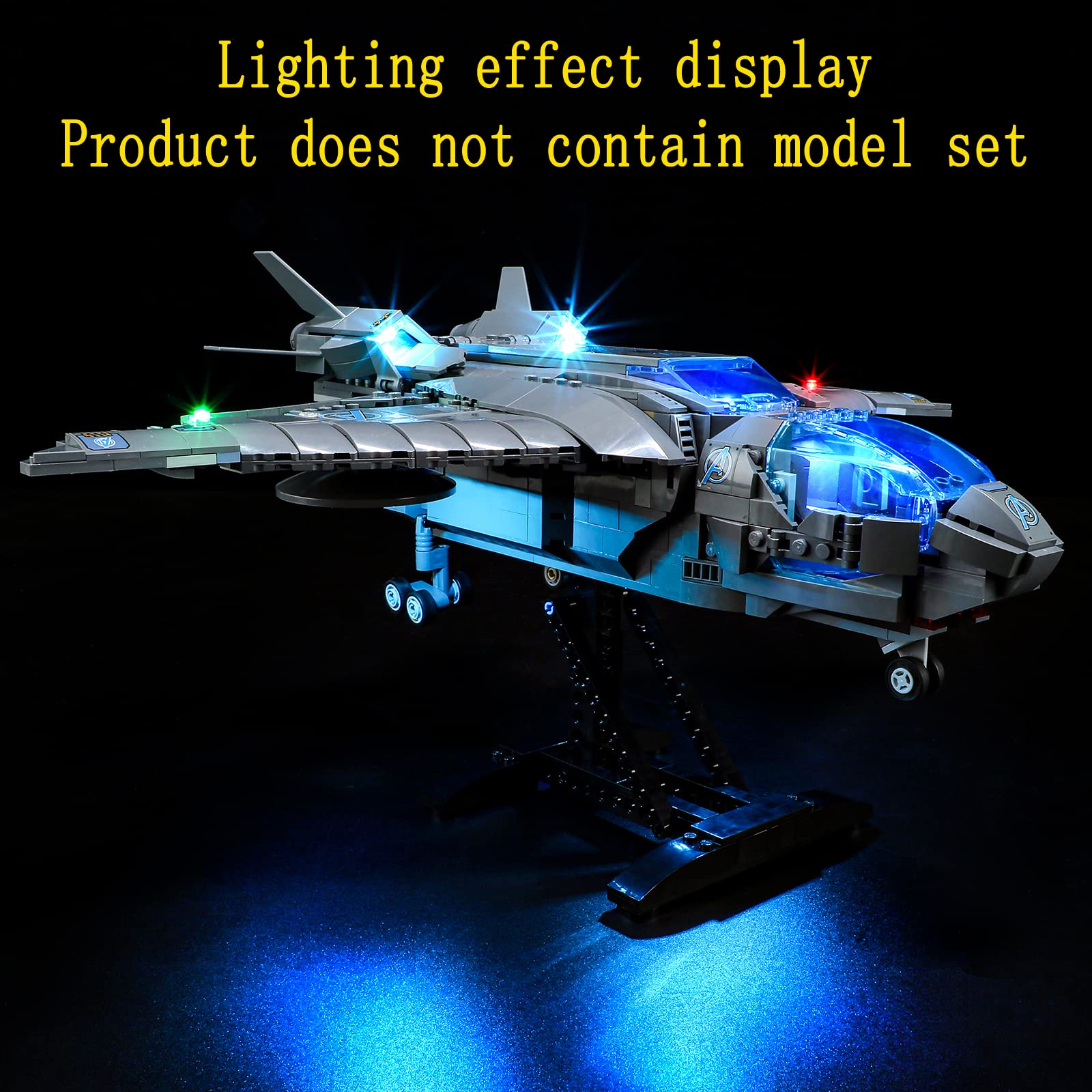 GEAMENT LED Light Kit Compatible with LEGO The Avengers Quinjet - for 76248 Model (Building Set Not Included) - Image 4