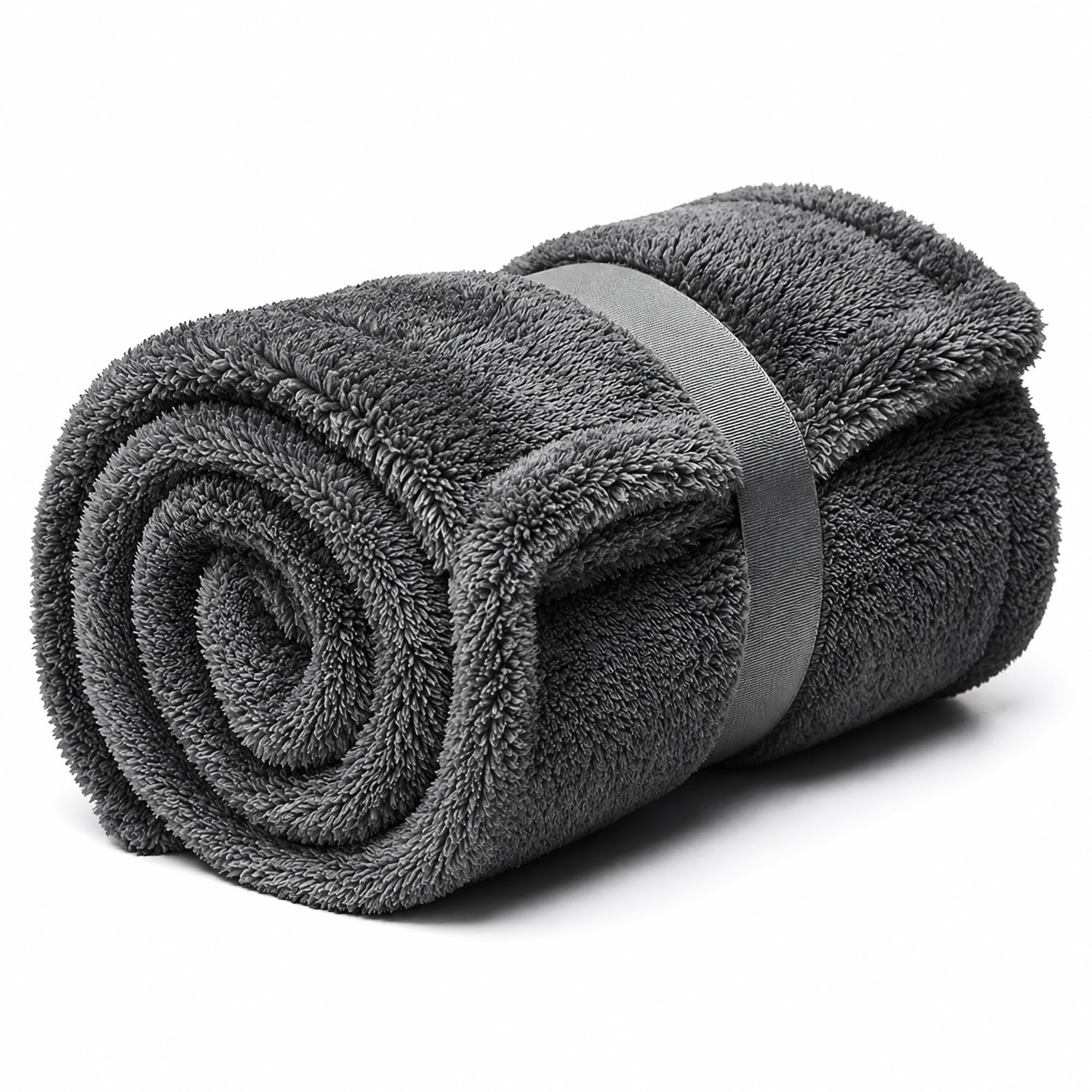 AM Safe-X Microfiber Cloth for Car 1200 GSM 40x60 cms 1 Pcs Twisted Loop Super Absorbent Towel, Edgeless Design with Plush Pile & Lint Free Cloth for Drying & Detailing, Grey-picture-17