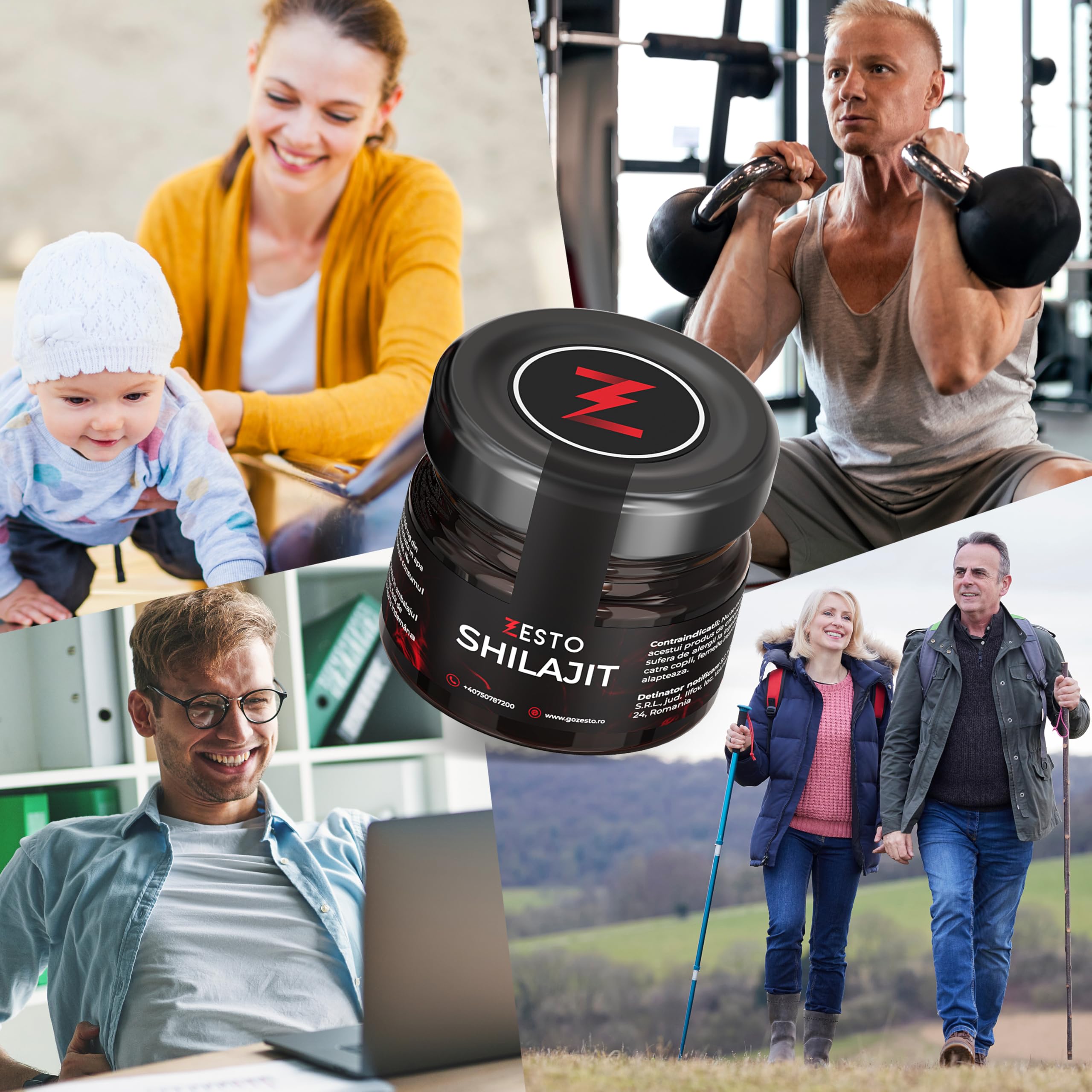 ZESTO Shilajit - Filajit originale e puro dell'Himalaya - Massima efficacia con l'80% di acido fulvico - Senza additivi - Vegano e testato - 85+ oligoelementi - 40 porzioni