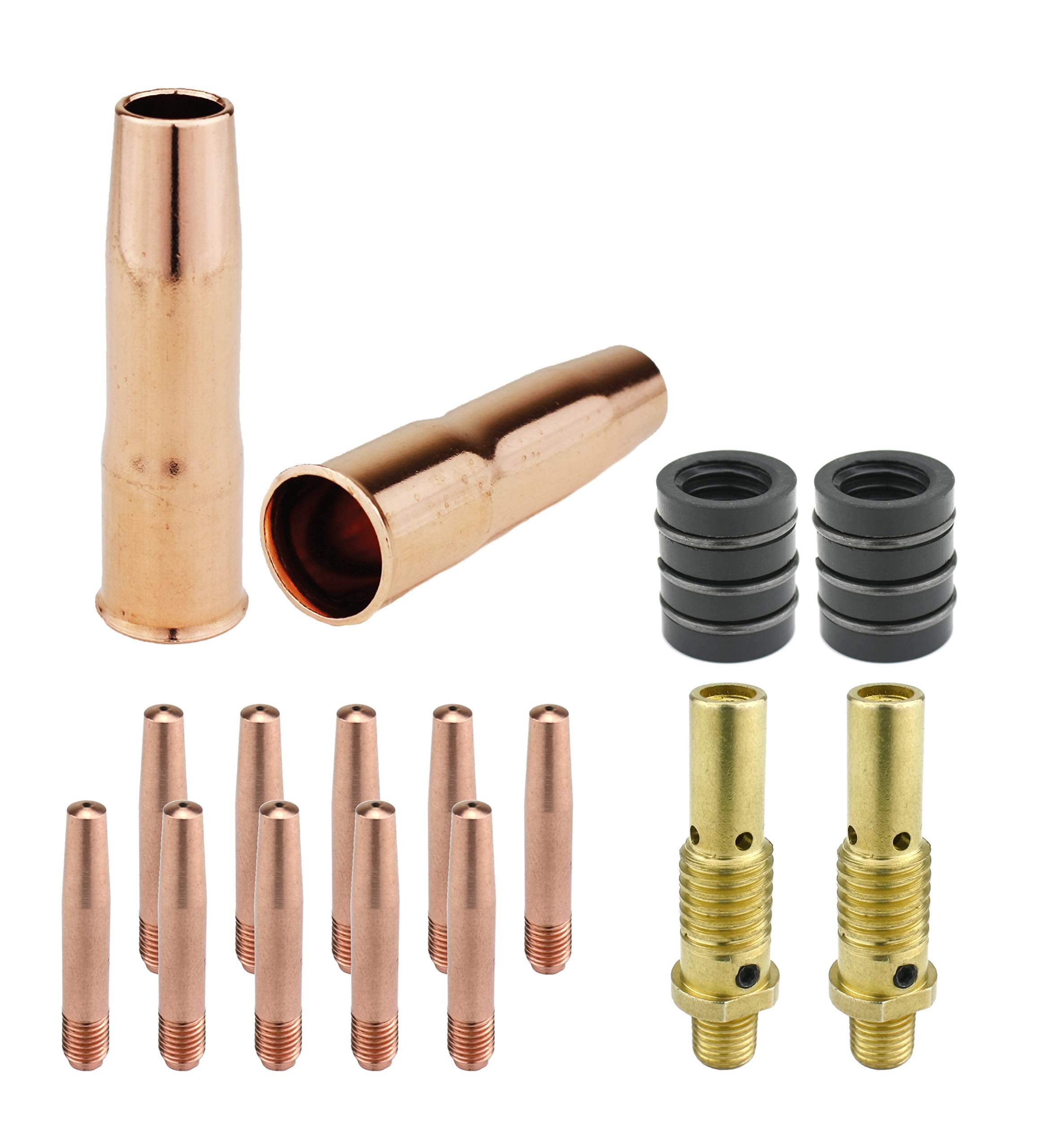 MIG Gun Consumables Kit - Compatible with Lincoln/Magnum 200 & 250 and Tweco #2-52 Diffuser - 32 Insulator - Tapered Tip: 0.035