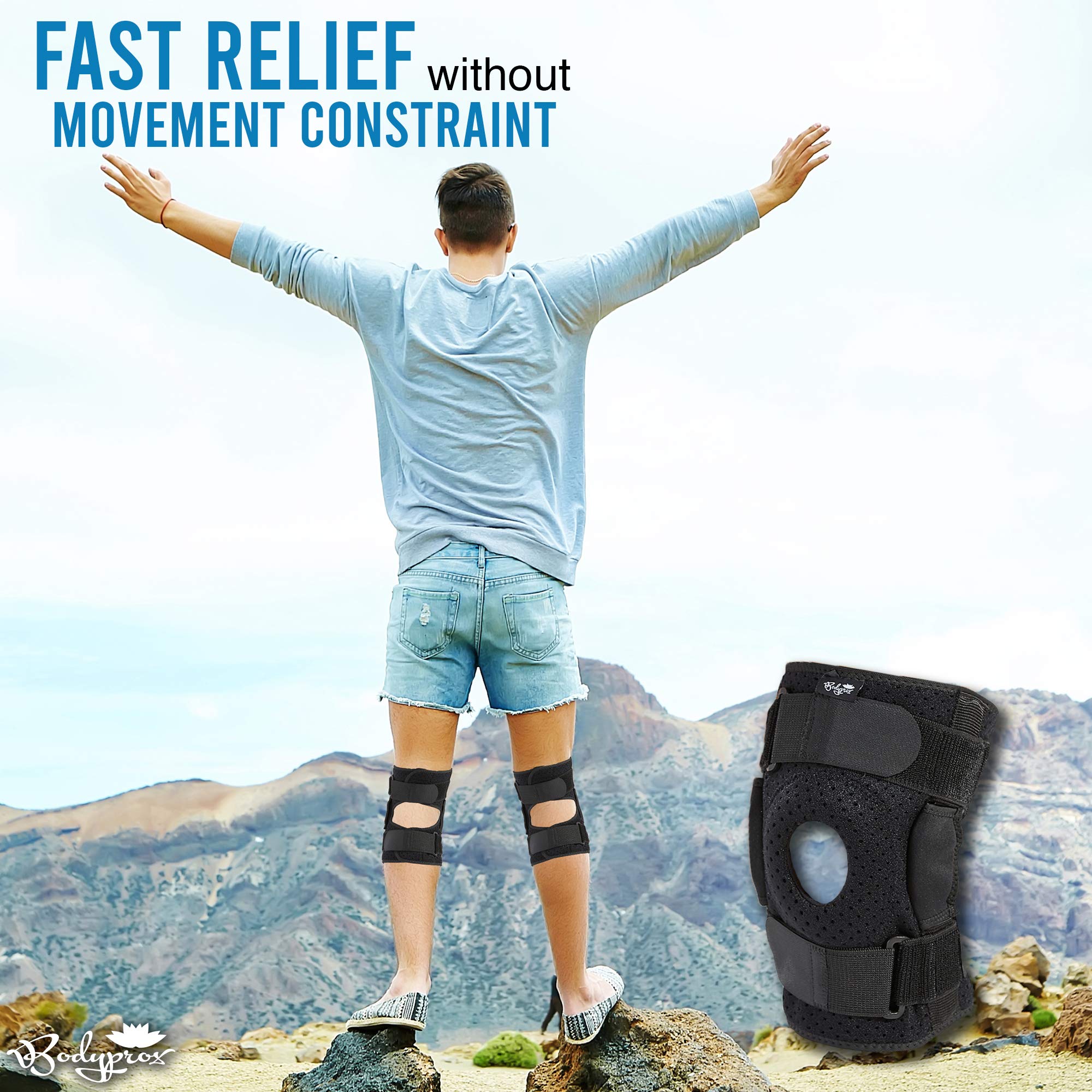 Hinged Knee Brace for Men and Women, Knee Support for Swollen ACL