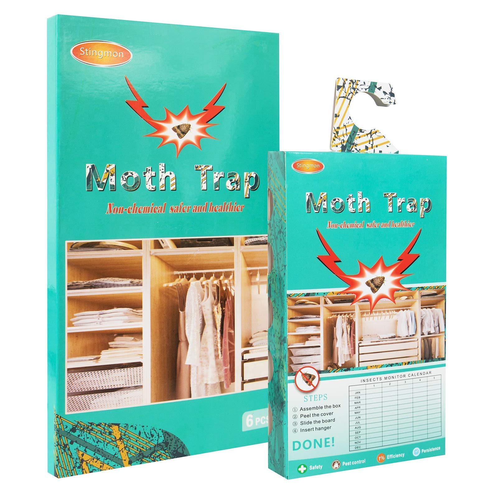 Buy 6 PCS Sticky Moth Traps, Moth Repellent for House Clothes Closet