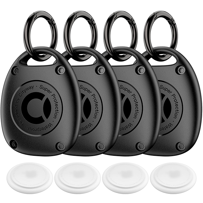 防水AirTag钥匙链保护套 - 黑色