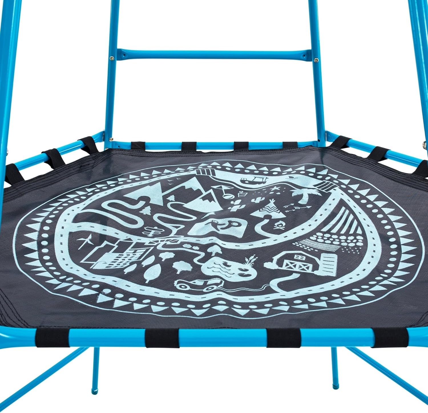 Blue Metal Climbing Set with Fort and Slide