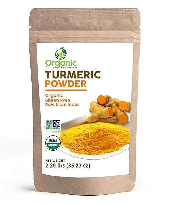 مسحوق الكركم العضوي مع الكركمين | 35.27 أونصة / 2.2 رطل | USDA Organics and Non-GMO | مختبر تم اختباره للمعادن الثقيلة والنقاء | 100٪ خام وطبيعي بواسطة OSR