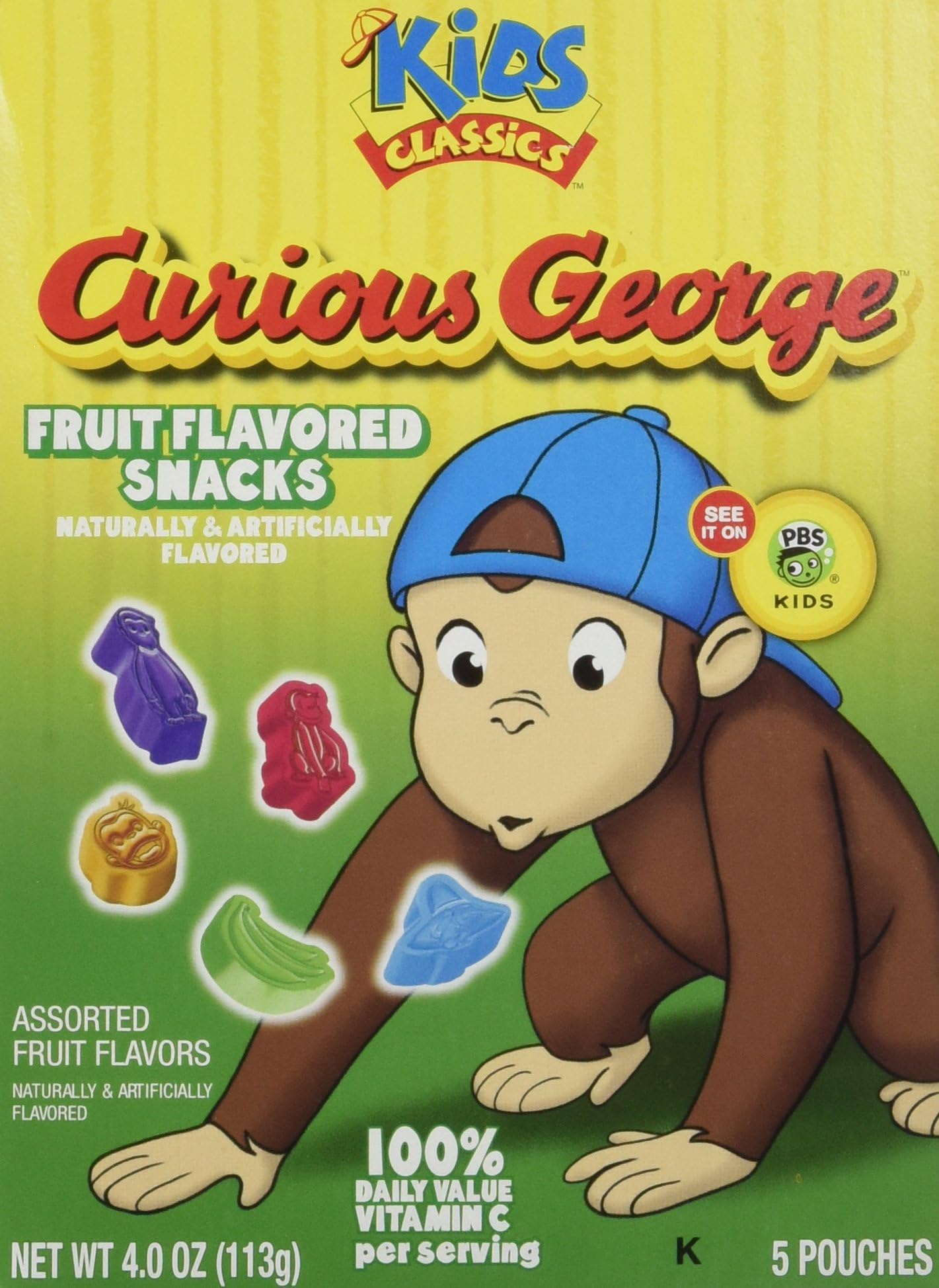 Curious George Fruit Flavored Snacks - 5 Pouches (pack of 3)