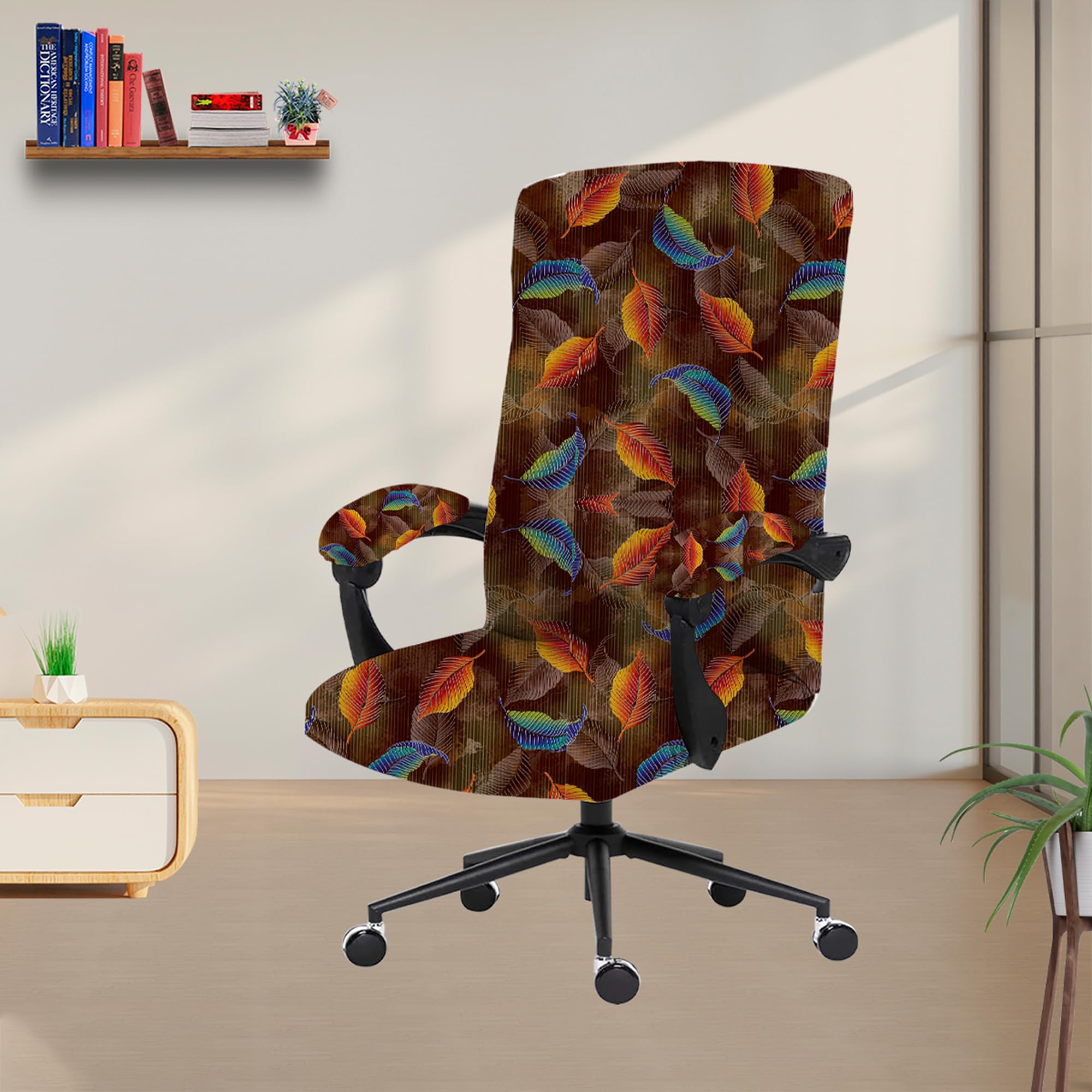 ELEGANTA Boss Office Chair Cover Printed Computer Chair Covers with Armrest Cover Universal Removable Spandex Rotating Chair Slipcovers Soft Desk Chair Seat Protector Red Blue Leaves (Pack of 4) (B0DCTSXCWT) Amazon Price History, Amazon Price Tracker