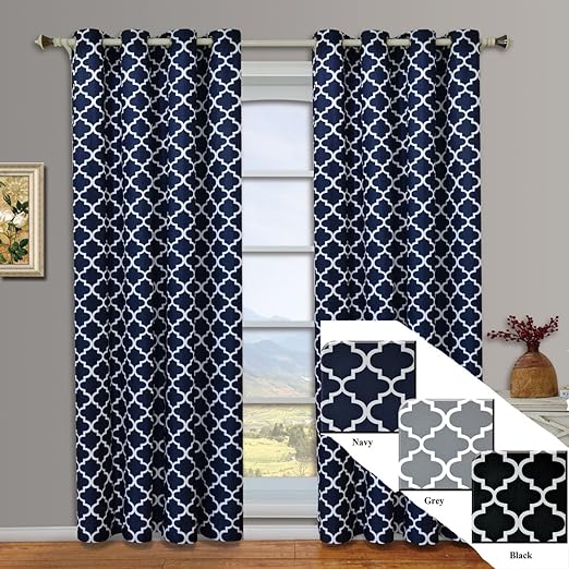 Royal Hotel Bedding Meridian Navy Grommet Blackout Window