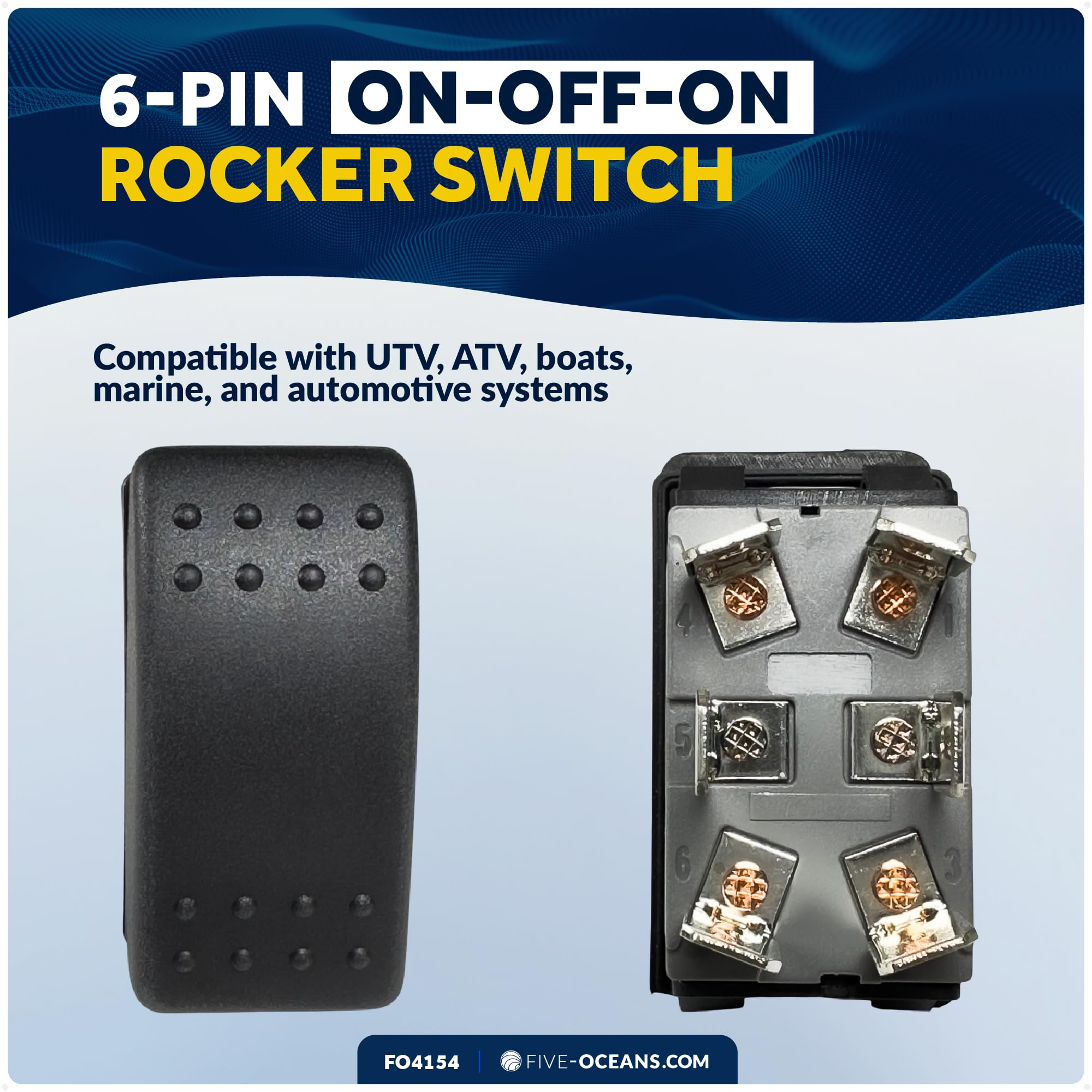 Five Oceans Interruttore a bilanciere On-Off 6 pin FO-4154