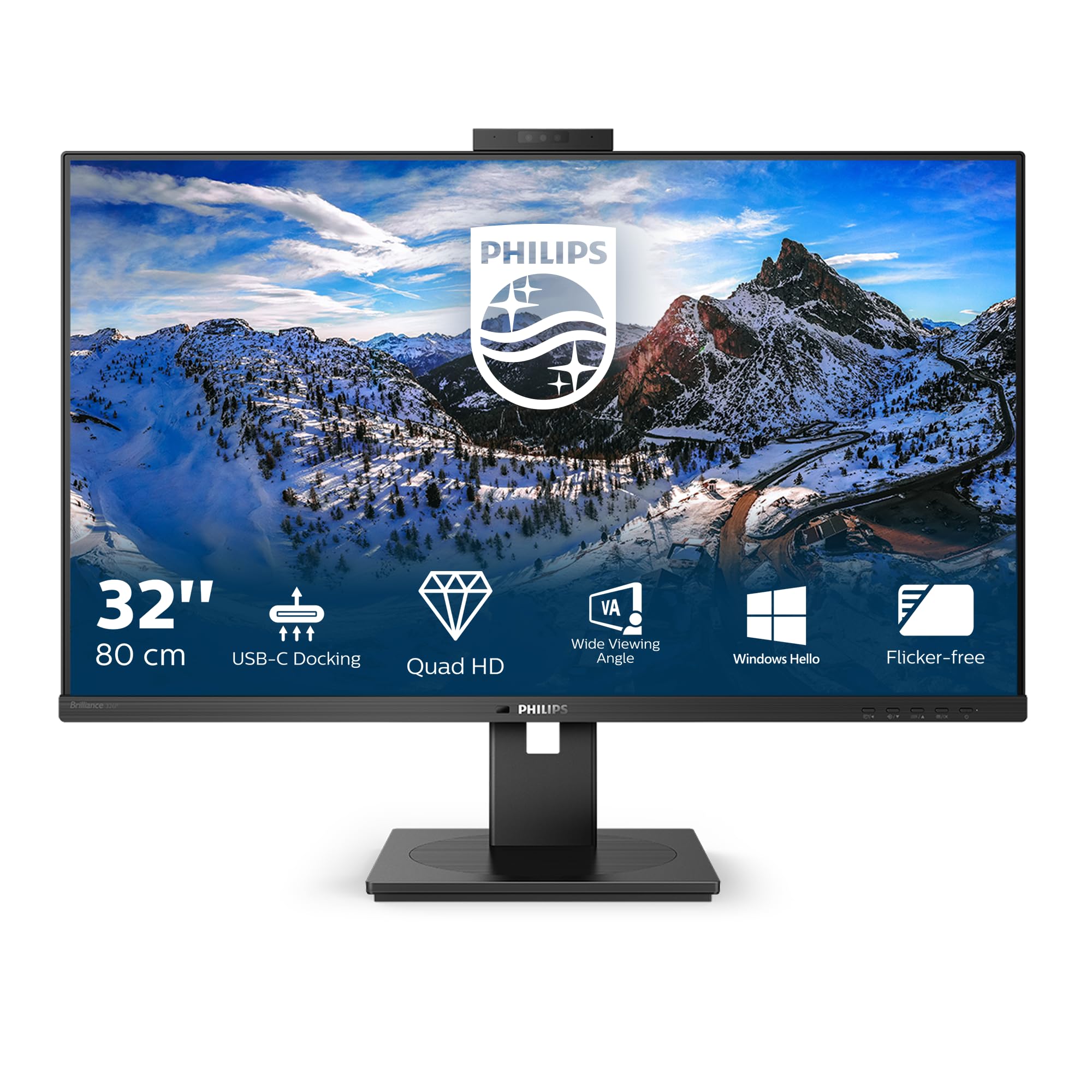 Philips 326P1H, 32 inch QHD Monitor, 75Hz, 4ms, IPS, USB-C