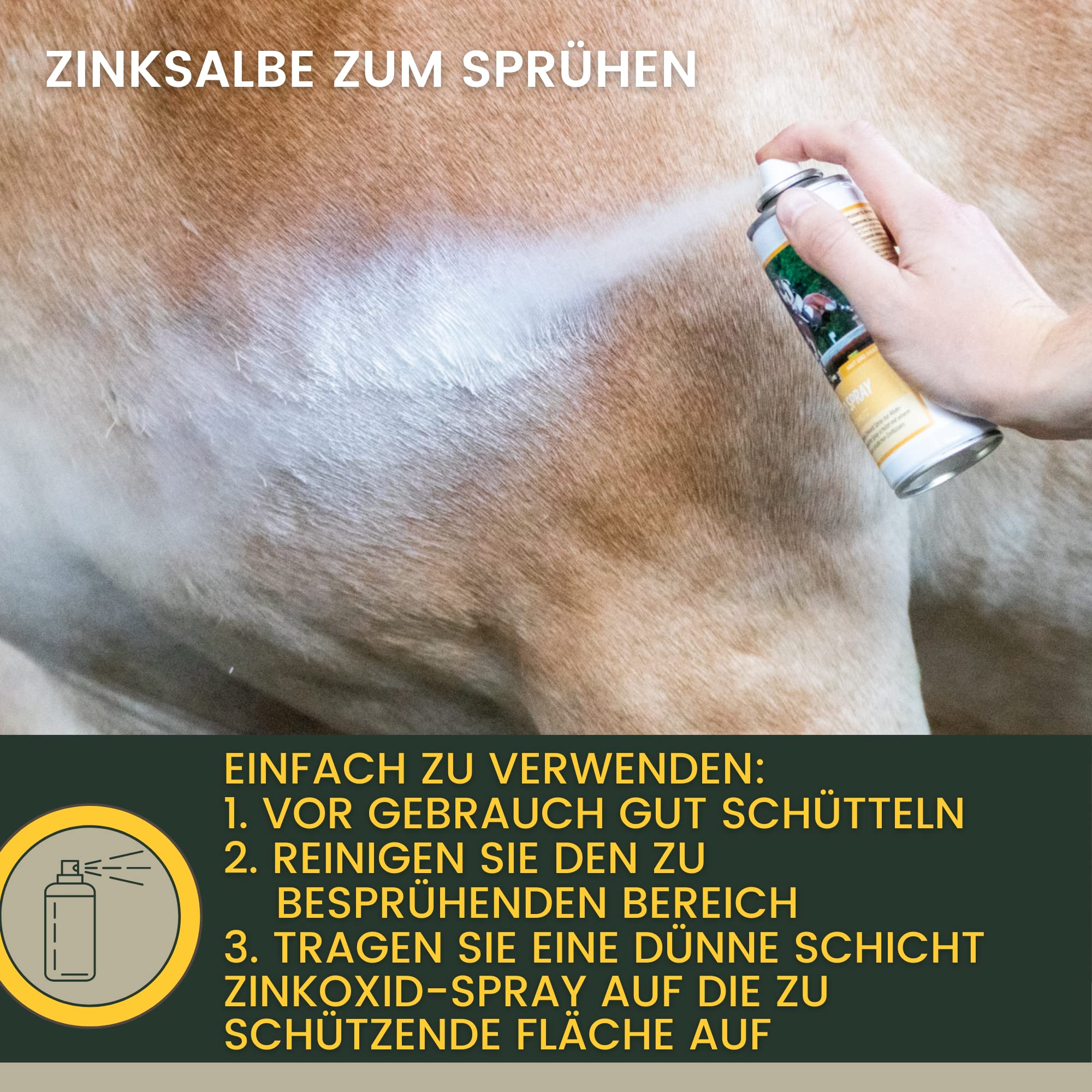Pomada de Zinc + Spray de Zinc Perro Caballo Pomada de Spray para Heridas Protección Animales Pomada Óxido de Zinc Curación de Heridas Desinfección de Heridas Parche de Spray y Crema de Zinc 2*250ml