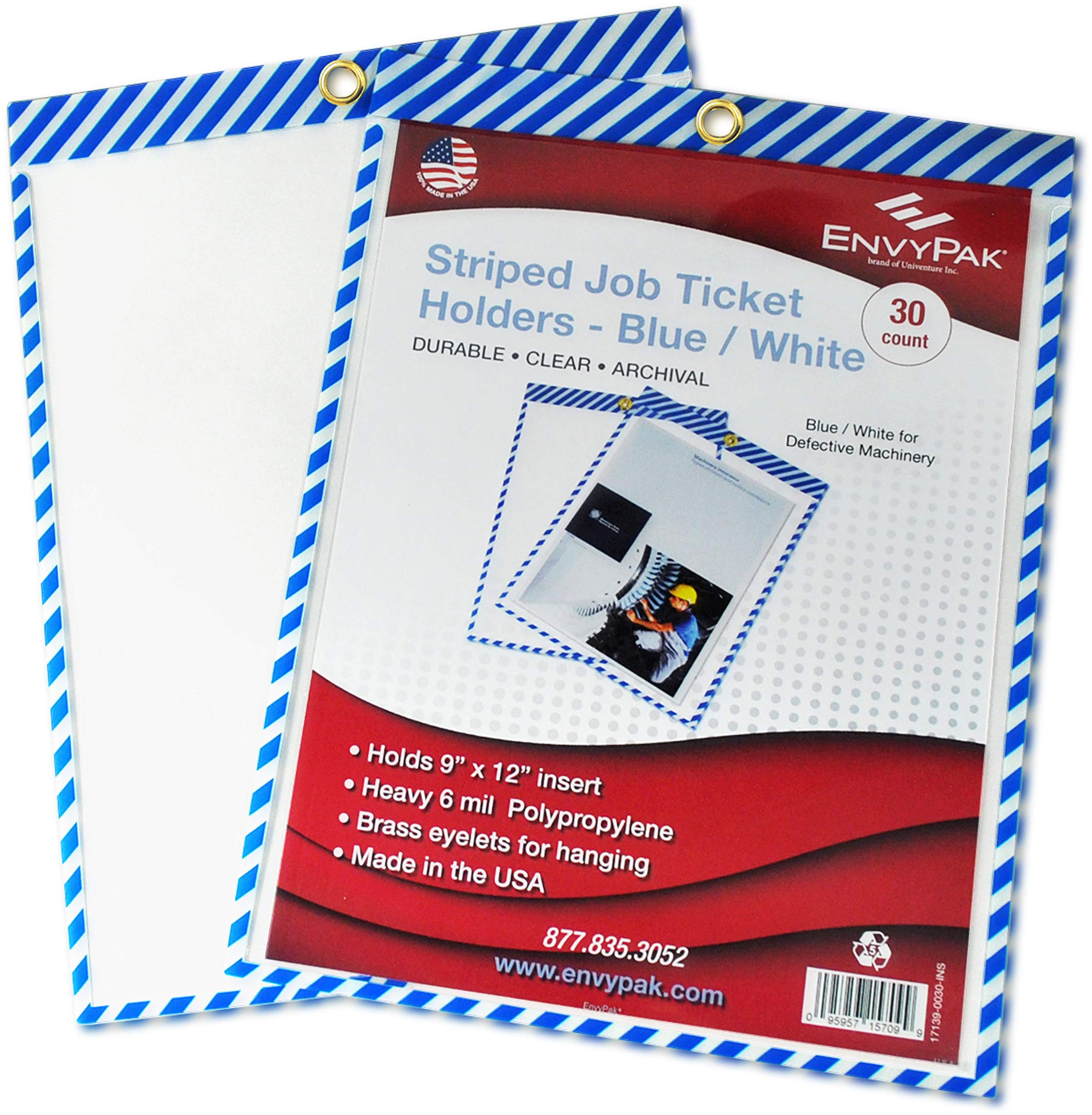 Buy EnvyPak Striped Job Ticket Holders (Blue and White Stripes) Pack