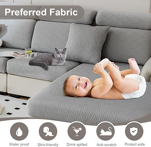 Miniatura 6 de Fundas de cojín impermeables para sofá, fundas elásticas para sofá, fundas de cojín elásticas de repuesto, funda de asiento suave, protector