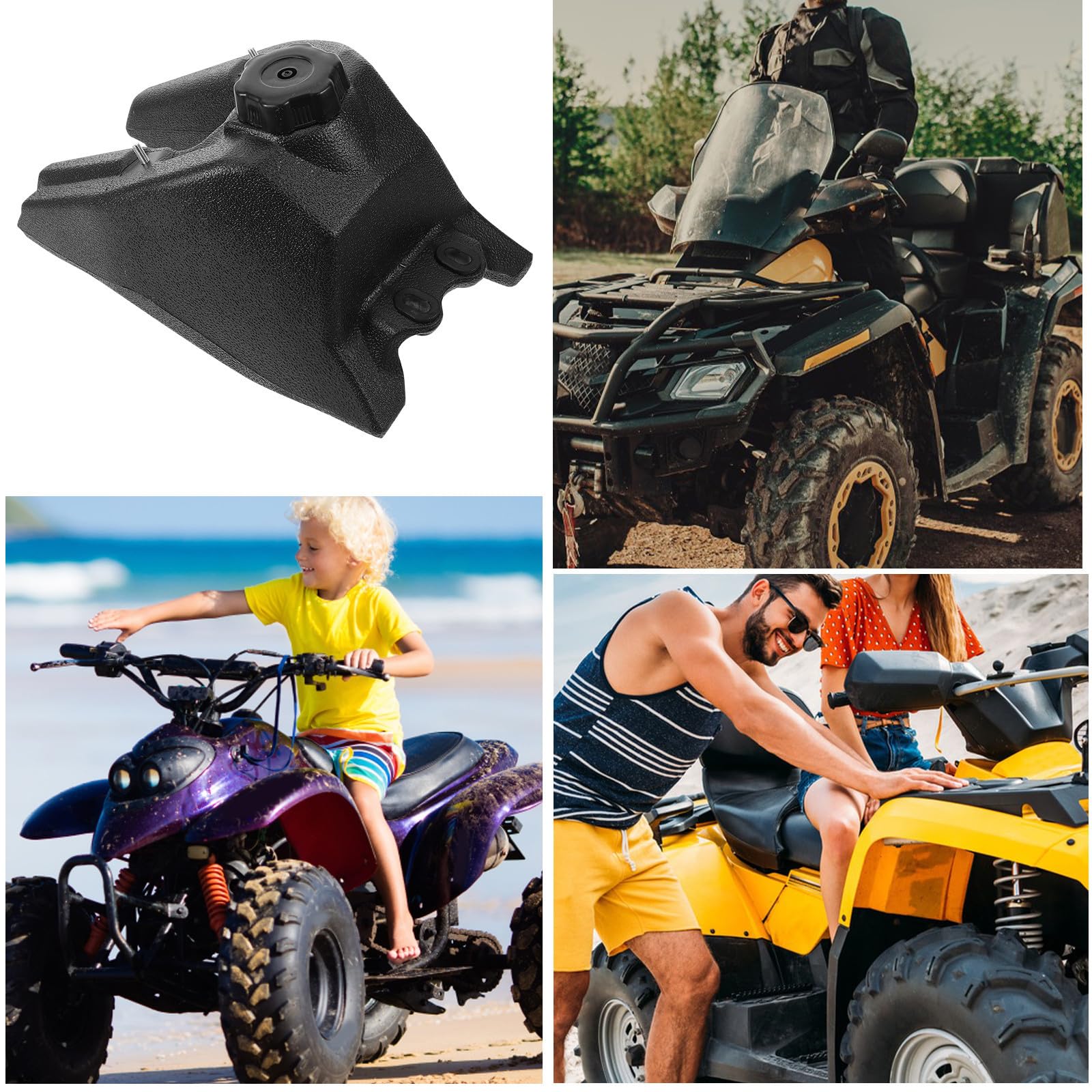 Serbatoio Gas Per Motocicletta In Plastico Nero Capacità Media Per Uso Offroad Con Montaggio Veloce