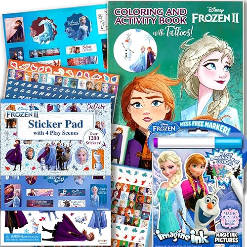 Disney Frozen 2 - Juego de actividades de libro para colorear con calcomanías e imaginación