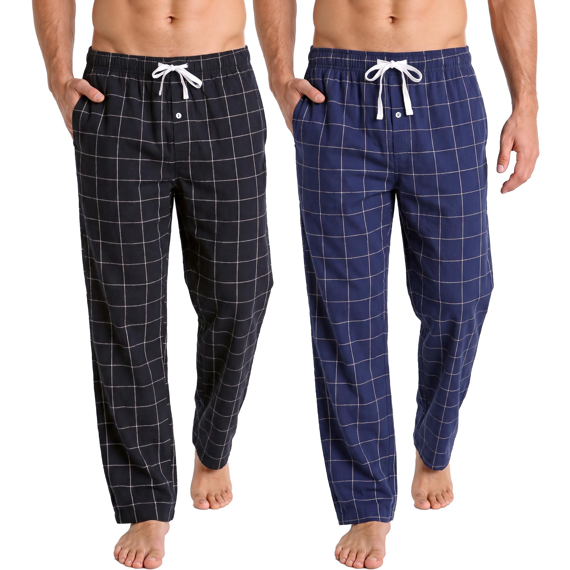 Vulcanodon Men's 100% Cotton Pajama Pants 2Pack