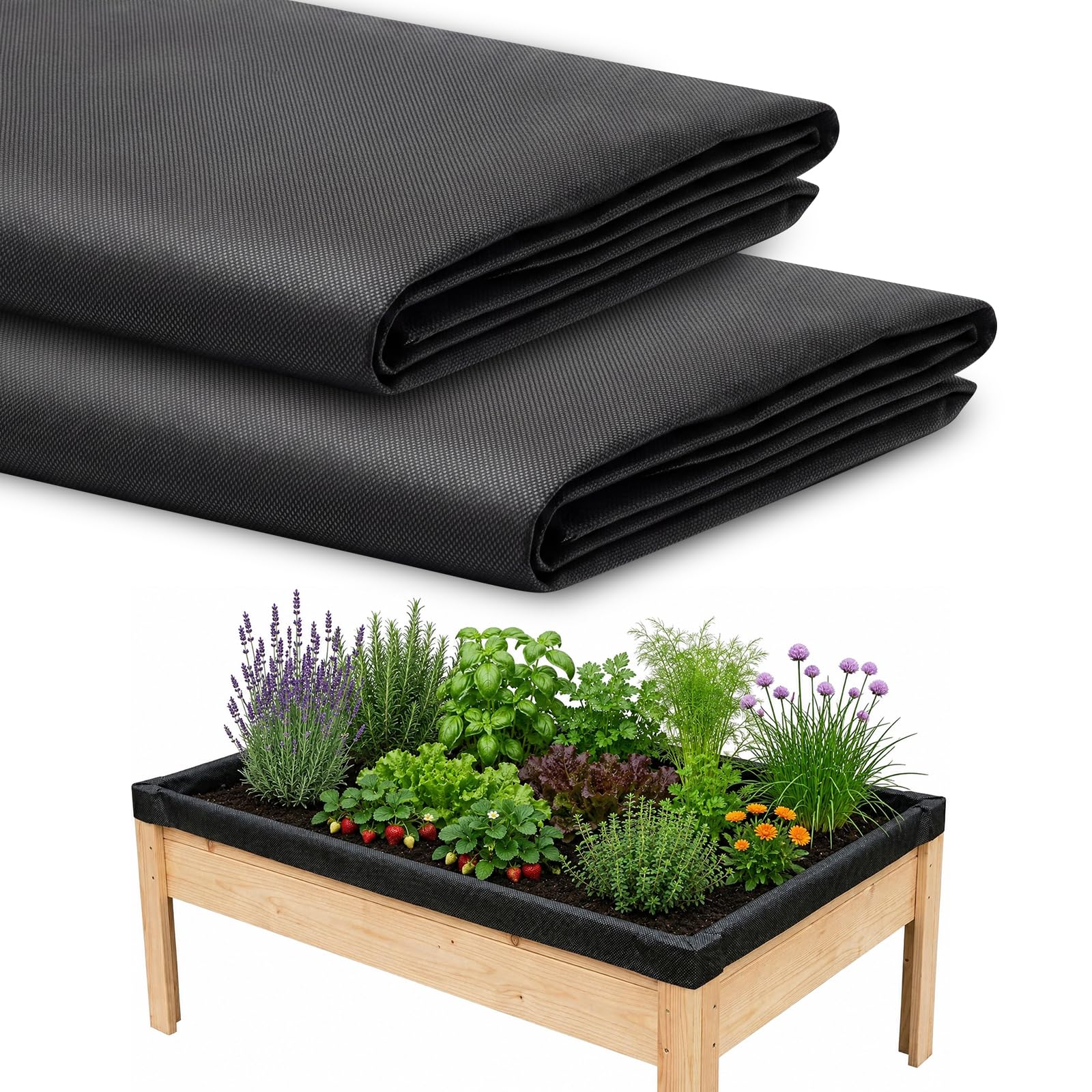 Gyism Black 2Pcs 160Cm X 210Cm Planter Liners For Wooden Planter Trough Outdoor Raised Bed Planter Liner Non Woven Vegetable Trugs Herb Planter Liner Heavy Duty Plant Grow Bags (Black)