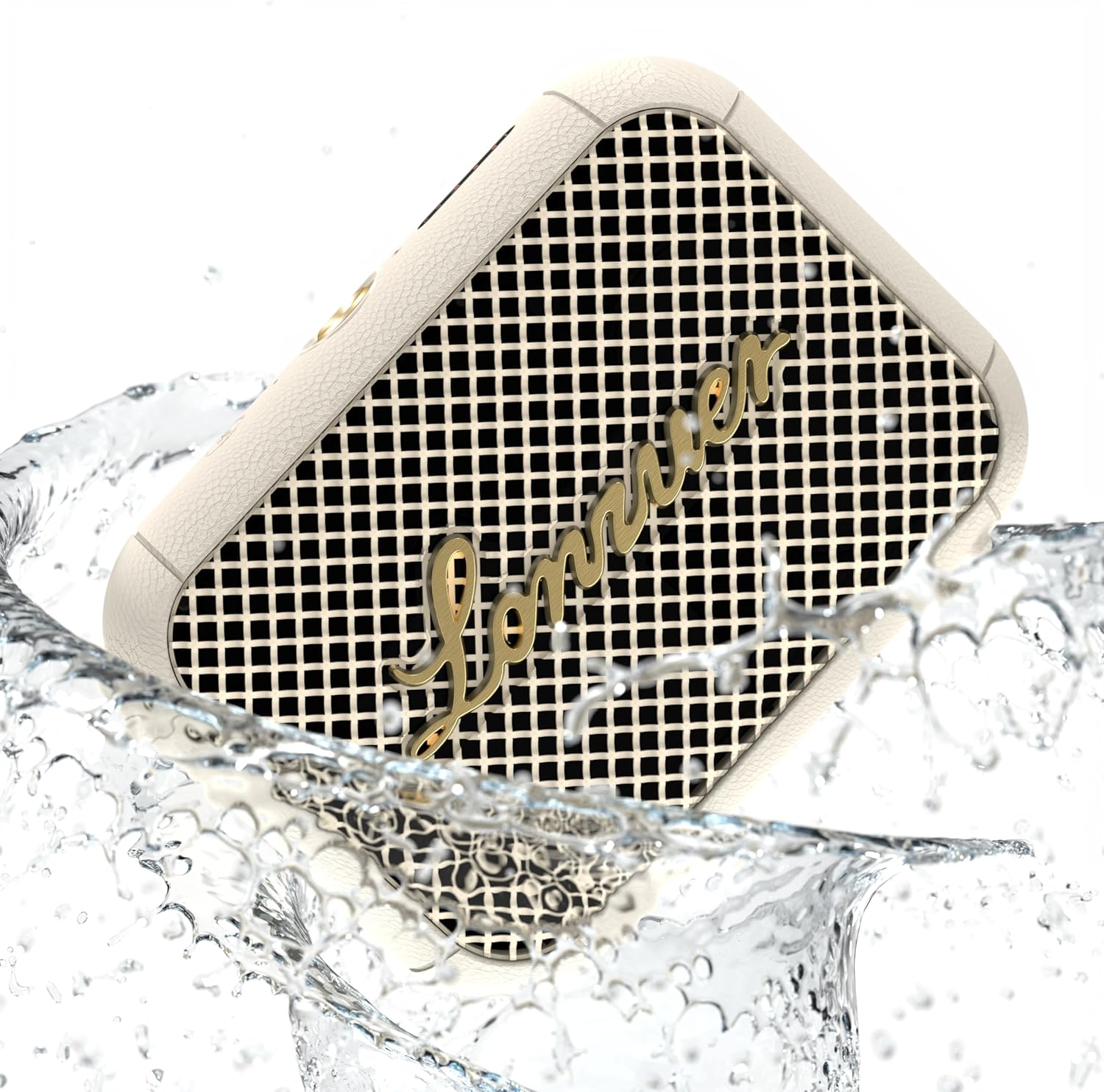 IPX7 Waterproof Shower Bluetooth Speaker, Portable Small Speaker, Speakers Bluetooth Wireless Loud Clear Sound Support Handle for Kayak Canoe Mountain Bike Beach Gift(White)