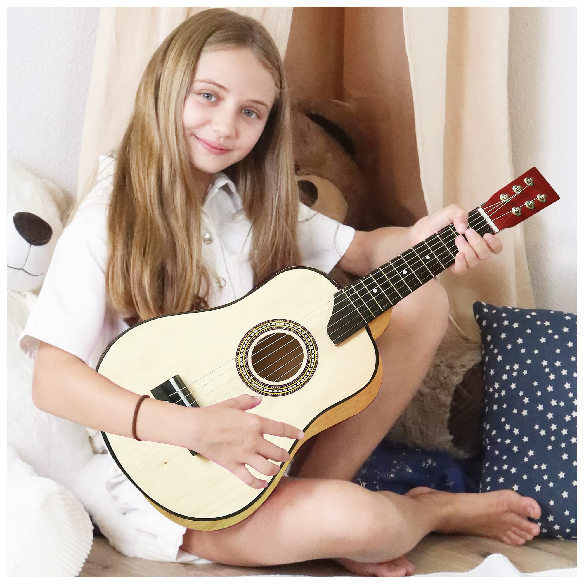 WS - Guitare - Musique - Classique - 600683-63 cm - Sunburst - Idéale pour Les Débutants - Guitare pour Enfant - Instrument - Junior - Izzy - À Partir de 4 Ans