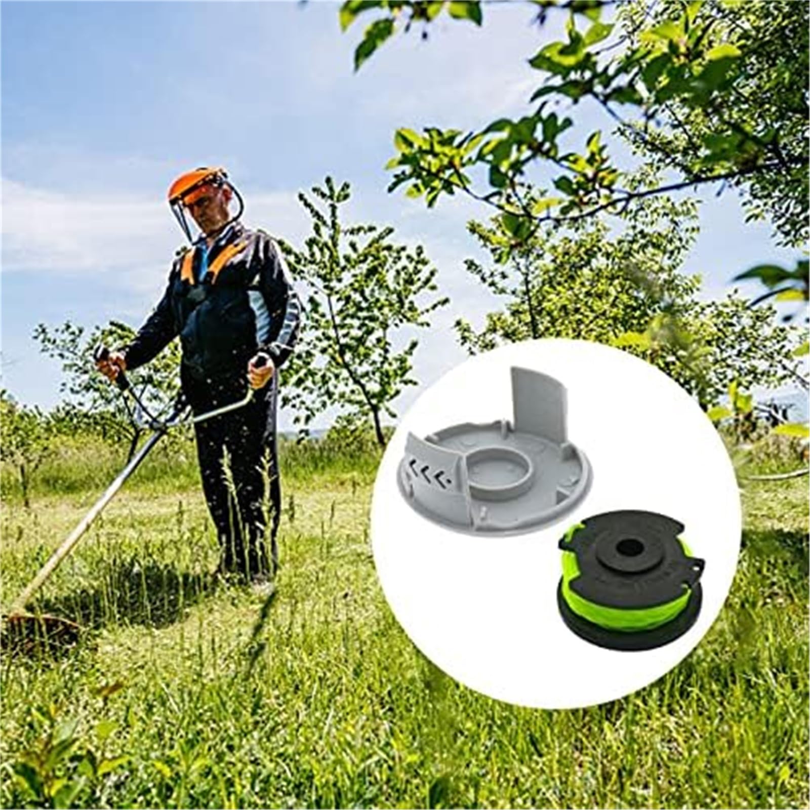 Automatyczna szpula kosiarki Szpula kosy spalinowej, dla Ryobi Rac143 6.1MX 2Mm 36V żyłka zamienna dla podkaszarki, RLT36B33 RY36LT33A-0(BLACK 8 2)