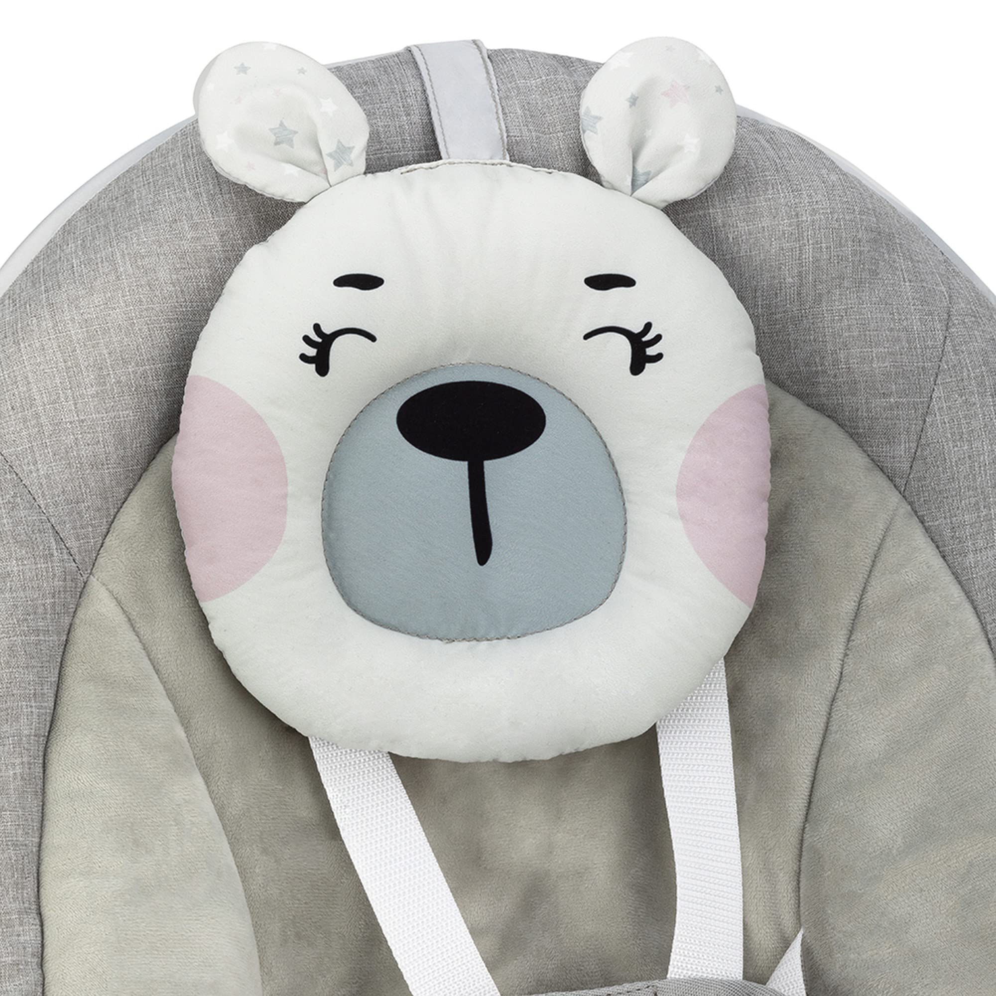 Momi Liss Teddy Pink Rocker con funzione di oscillazione automatica, per bambini fino a 9 kg, con 5 velocità, capacità di regolare l'orario di lavoro, l'alimentazione o le batterie