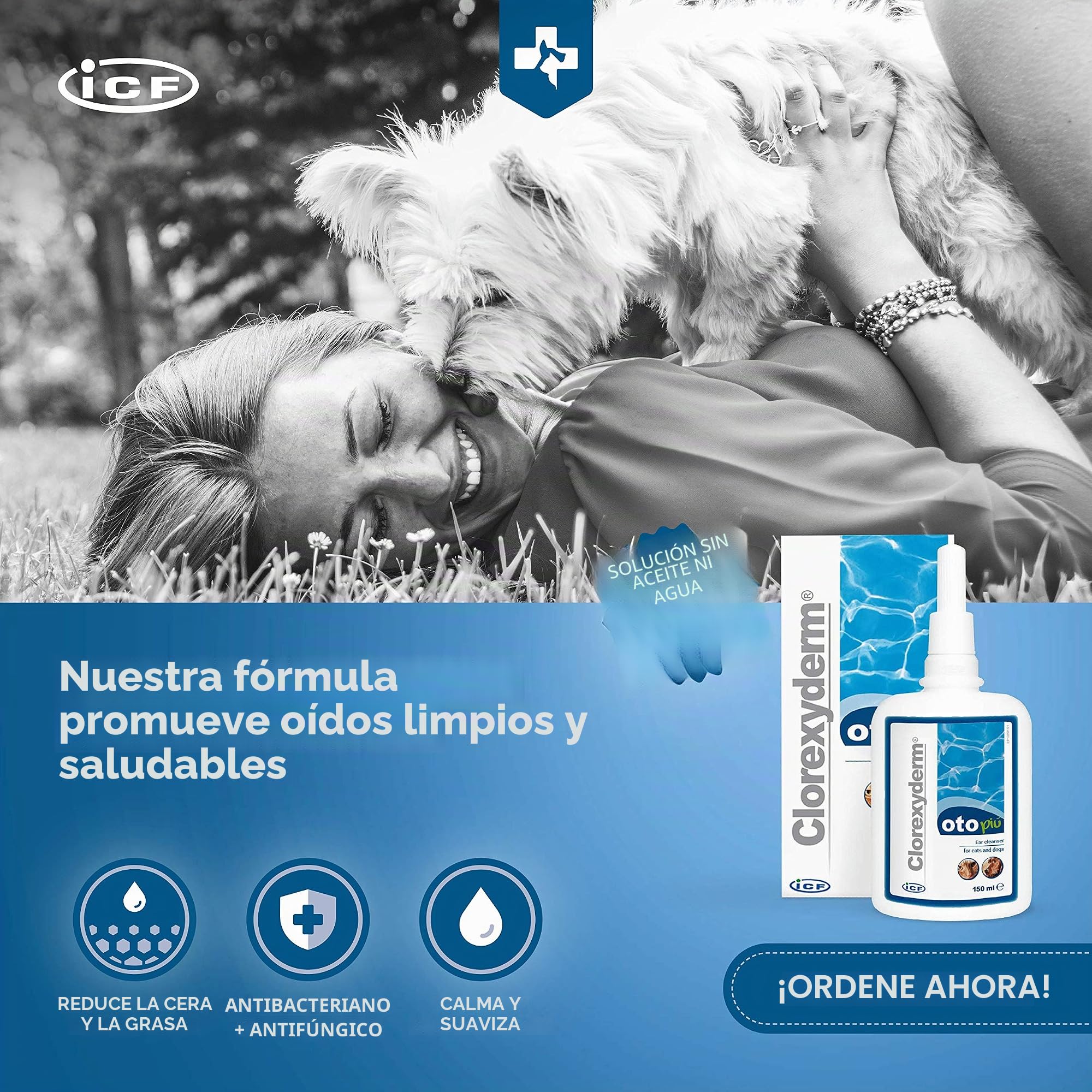 ICF Livisto Clorexyderm Oto PIU - Limpiador de oídos (2 x 150 ml)