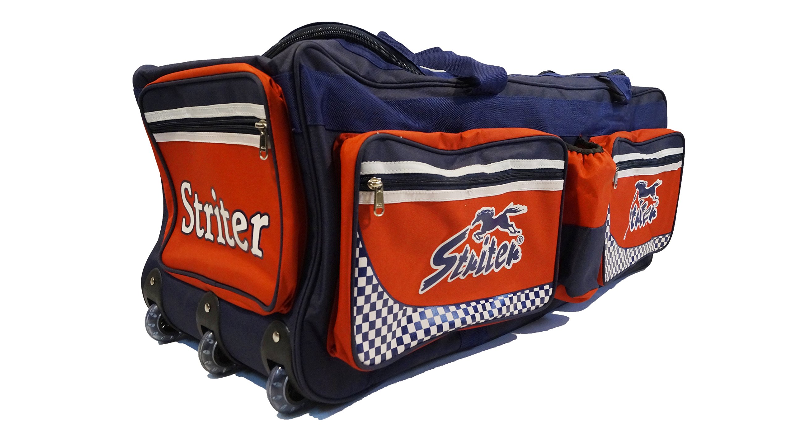 Striter® Cricket Kit Bag Cum Travel Duffel Bag with Rolling Wheels - Large 38 Inch Heavy Duty - Red (Bag Only) Color May Vary-image-40