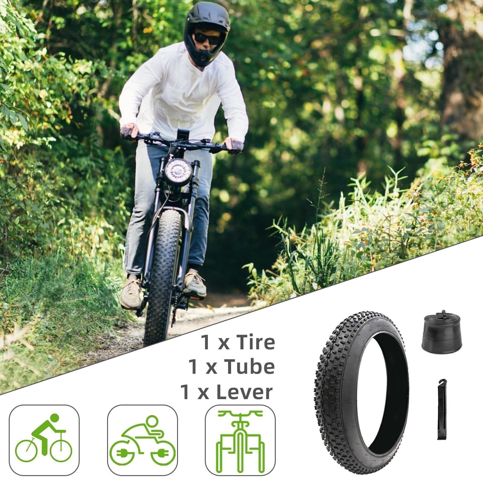 26x4,0 Pollici Pneumatici Grassi Per Bici Con Camera D'aria 26 4,0 Pollici Bici Elettrica Per Pneumatici Di Ricambio Resistenti Alla Foratura Per Impieghi Gravosi