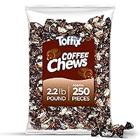 Vista 1 de Toffix Masticables de café, caramelos masticables suaves rellenos en el centro, 250 piezas de bocadillos envueltos individualmente para niños