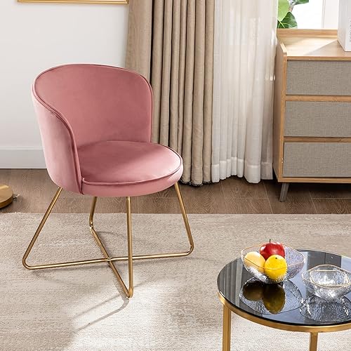 Miniatura 5 de Duhome - Silla decorativa para tocador, oficina en casa, moderna tapizada de mediados de siglo, sillas de comedor, cojín de terciopelo para sala de