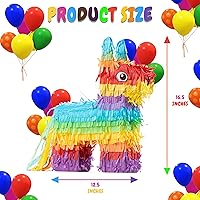 Vista 2 de The Award Box Decoraciones de fiesta de cumpleaños con temática de animales y piñata de burro de 16.5 pulgadas