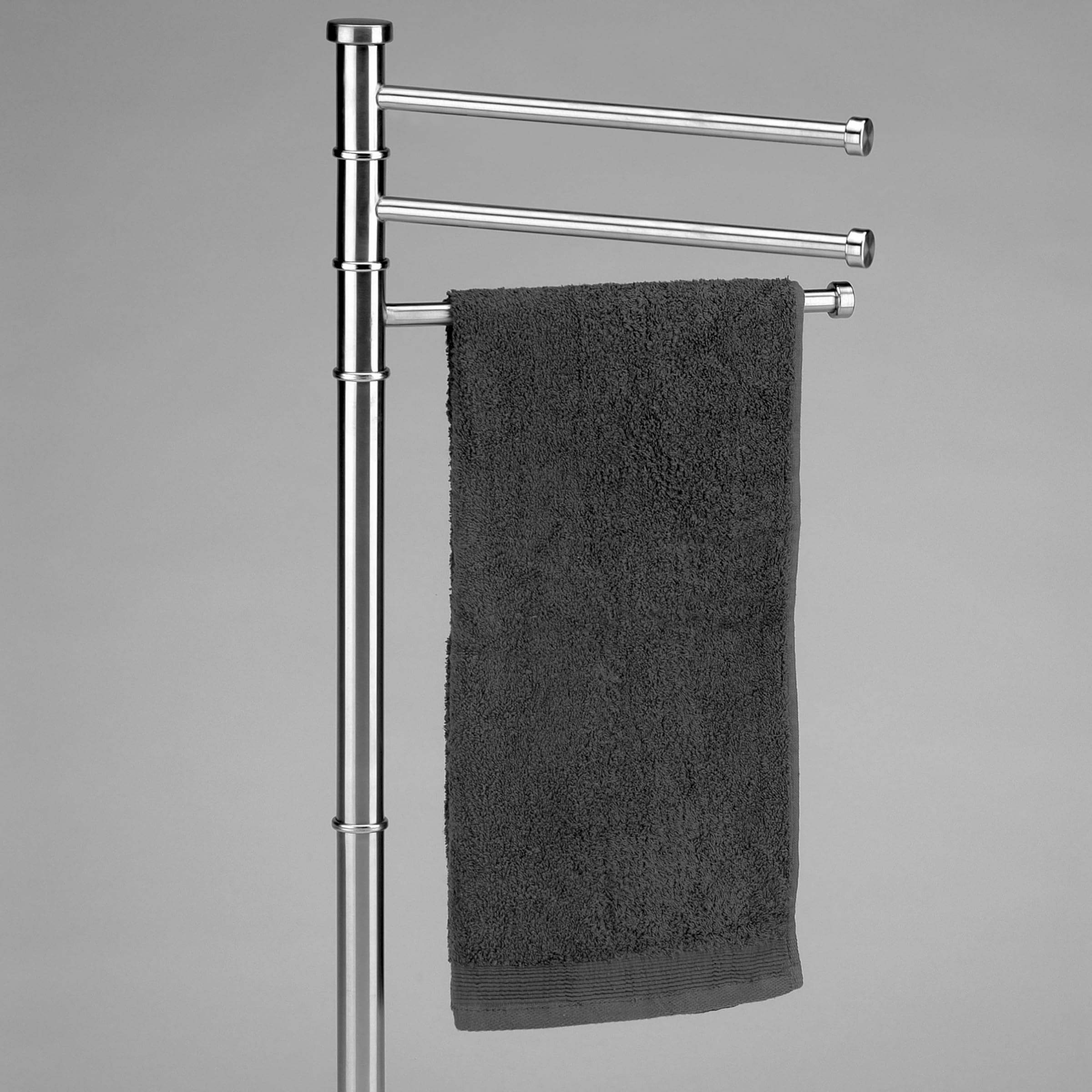 kela Porte-Serviettes Vertical 85,5cm, pivotant, Porte-Serviettes avec 3 Barres Porte-Serviettes, Swing, Acier Inoxydable Mat